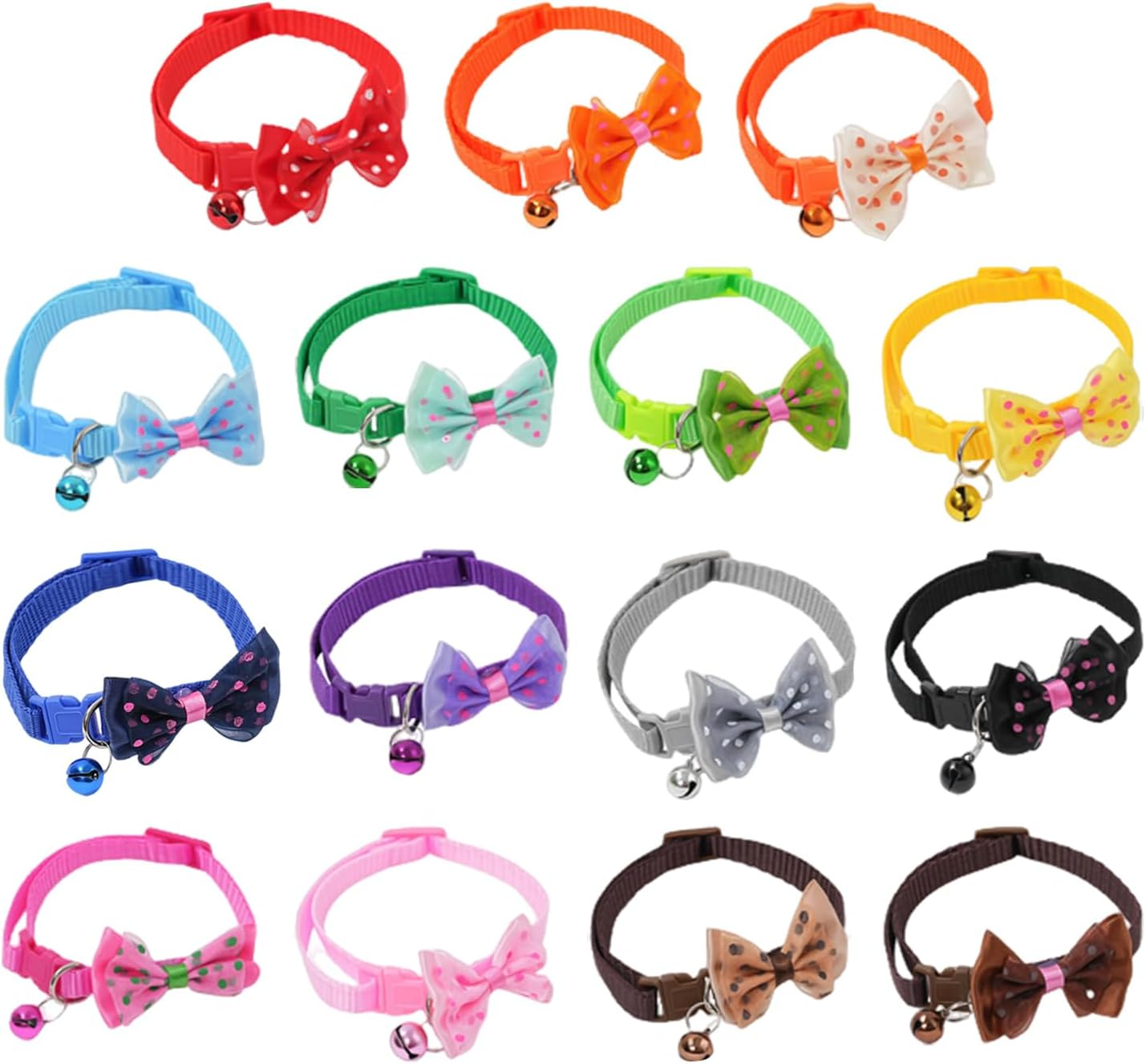 IDNVFY 15 Pieces Bending Half, Small Dog Collar, Cartoon Decorative Collar, Adjustable Pet Chain. image number 4