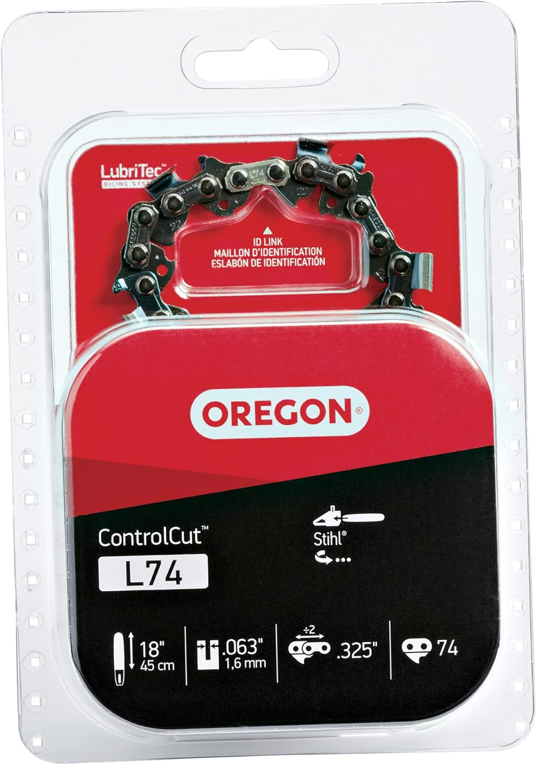 Oregon L74 Controlcut Replacement Chainsaw Chain for 18-Inch Guide Bar, 74 Drive Links, Pitch: .325", .063" Gauge, Fits Stihl Models with 18" Bars and .325" Sprockets Gray image number 5