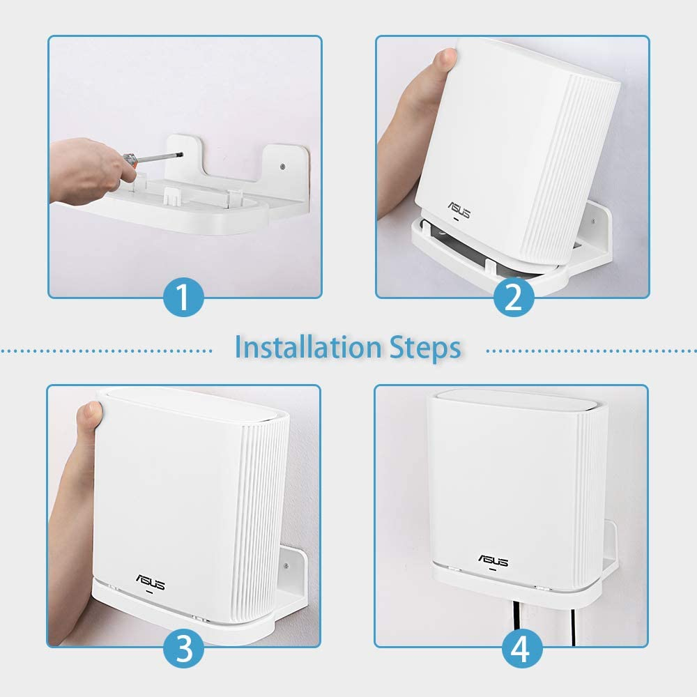 HOLACA Wall Mount Holder for ASUS Zenwifi AX Whole-Home Tri-Band Mesh Wi-Fi 6 System, Zenwifi XT8/ CT8 Wall Bracket(1-Pack, White) image number 4