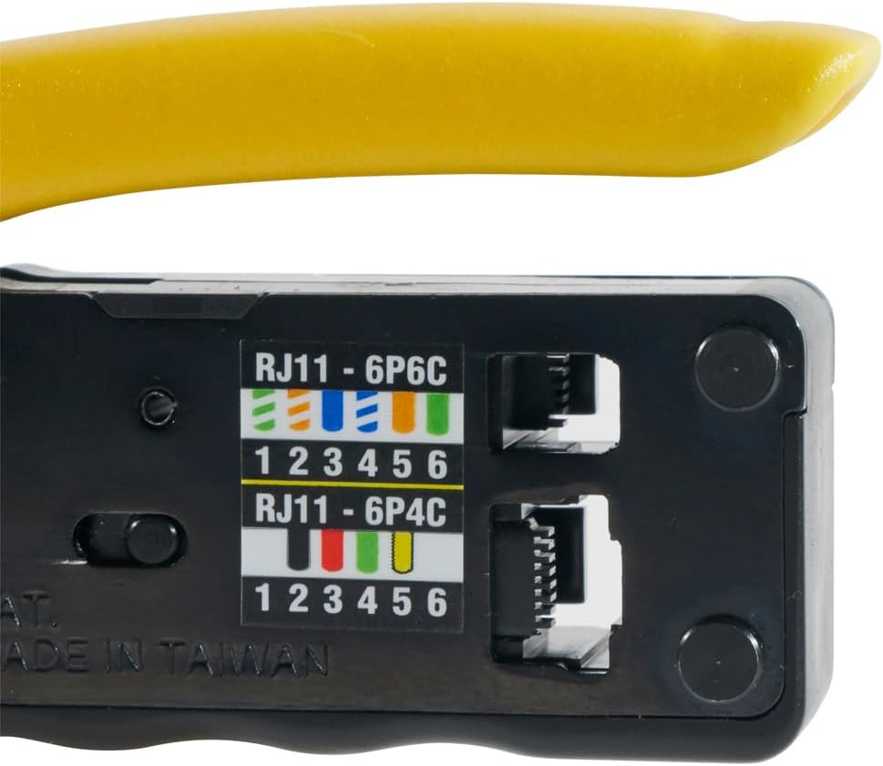 Klein Tools VDV226-107 Compact Ratcheting Modular Data Cable Crimper / Wire Stripper / Wire Cutter, CAT6, CAT5, CAT3, Flat-Satin Voice Cable image number 6