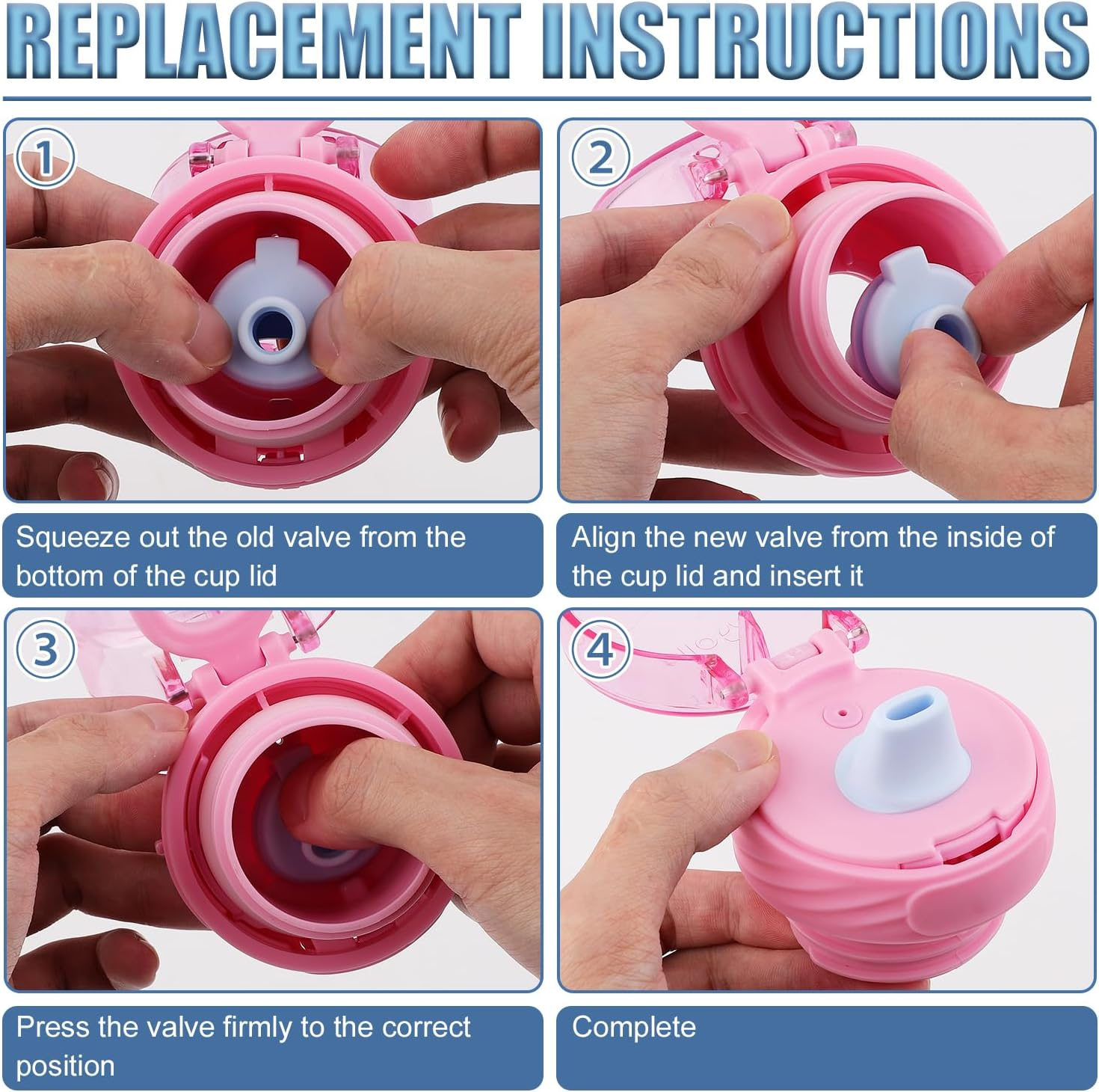 2Pcs Bite Valve Replacement for Ello Cooper 22/32Oz Stainless Steel Water Bottle, Bottle Mouthpiece BPA Free Mouth Piece Silicone Cap Lid Spout for Ello Cooper 18/22/32/40Oz Accessories Parts(Blue)