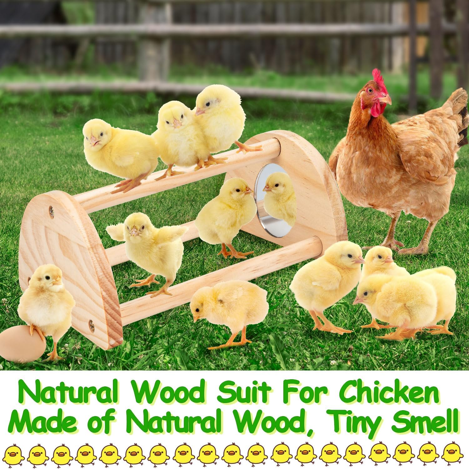 Chicken Perch Stand, 2PCS Pine Chicken Roosting Bars for Coop and Brooder, Training Perch Chick Perch Fun Toys for Baby Chicks, Parakeets, Parrots image number 2
