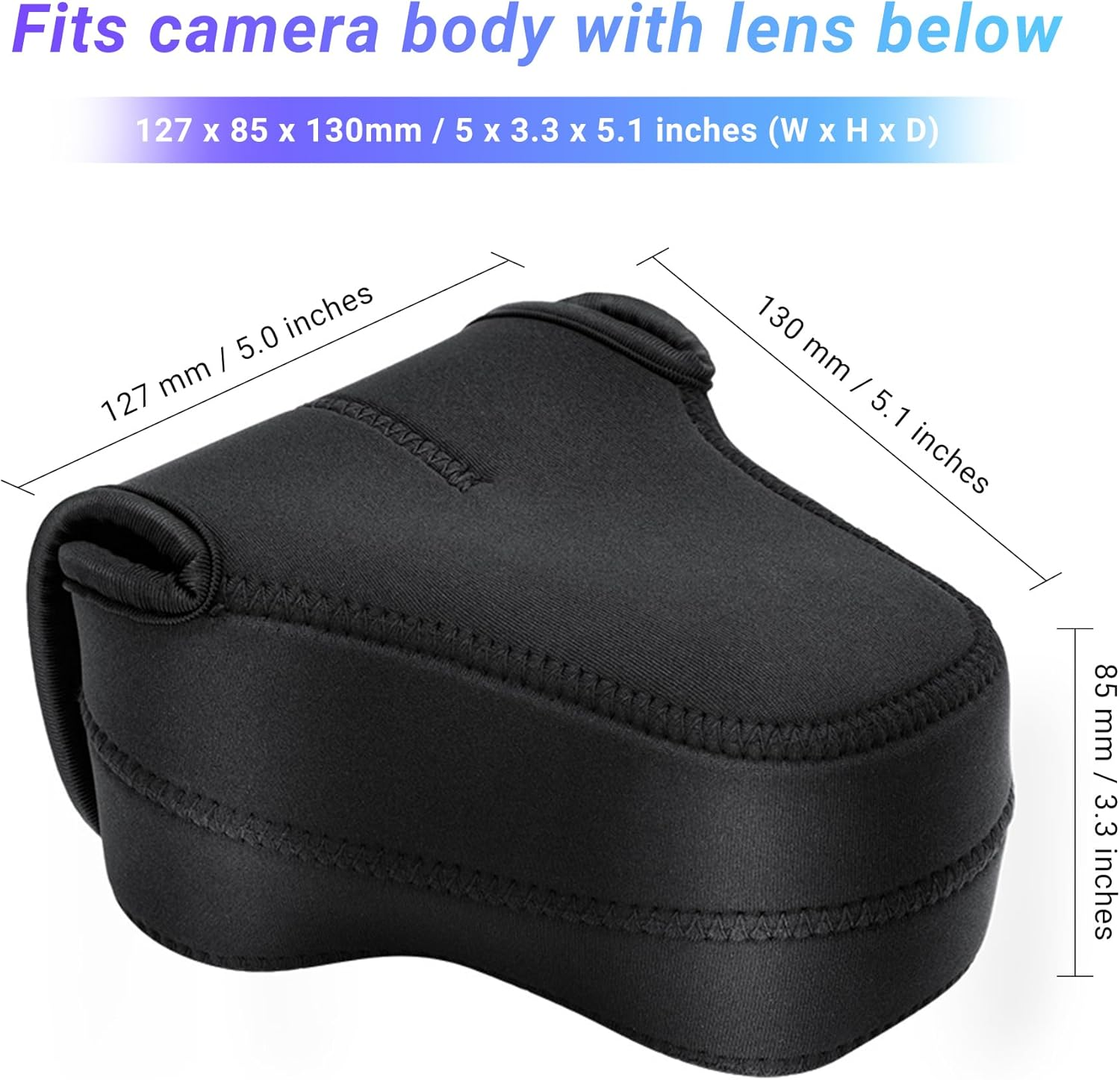 JJC Neoprene Camera Case Protective Sleeve Pouch for Fuji Fujifilm X-T30 X-T20 X-T10 + XF 18-55Mm F2.8-4/Xf 16Mm F1.4 Lens for Canon EOS M50 M6 Mark II M5 + EF-M 15-45Mm/Ef-M 18-55Mm Lens & More image number 3