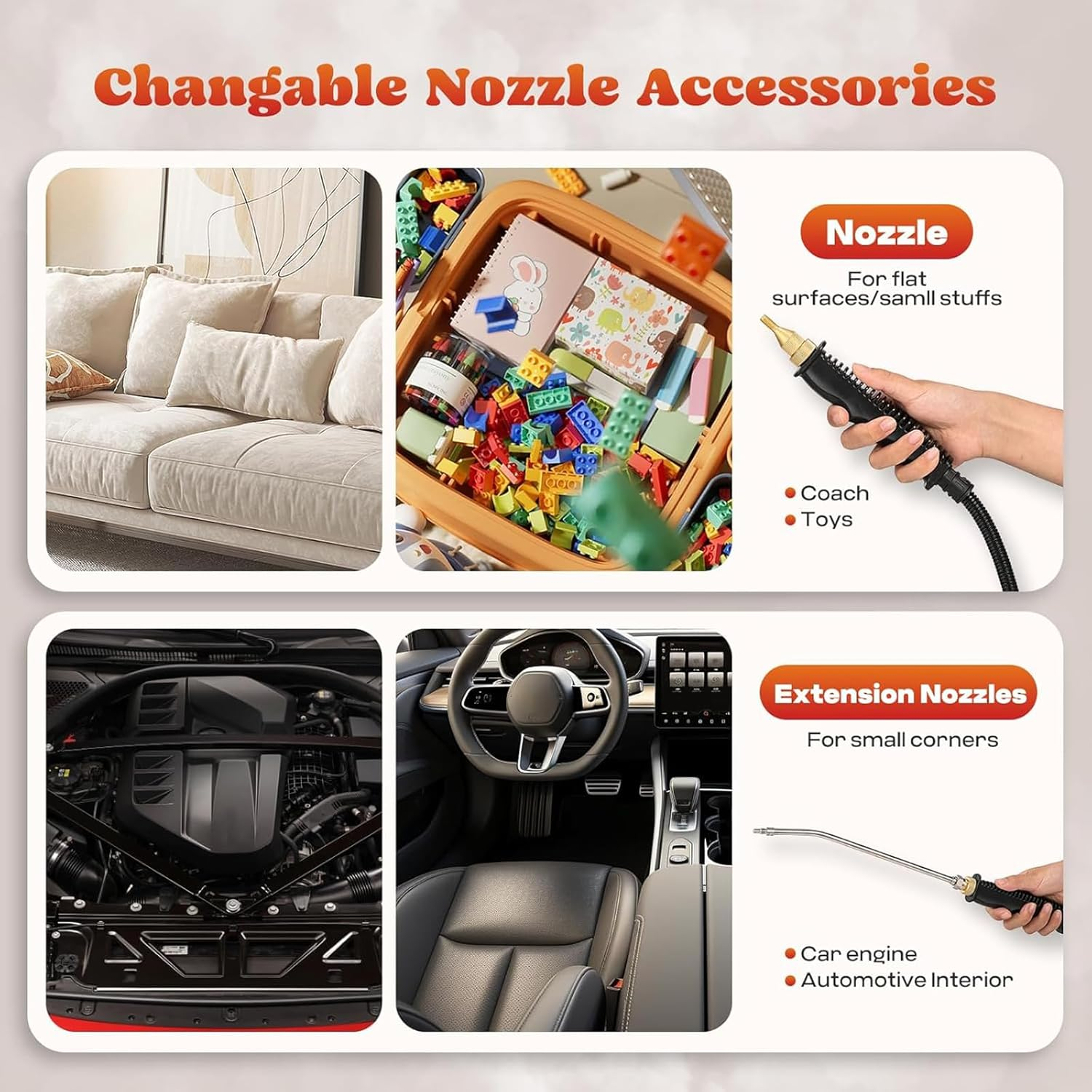 Handheld Steam Cleaner（Au Plug),2500W Pressurized Steamer, Electric Steam Cleaner for Kitchen, Automotive Furniture,Floor and Car Cleaning with 3 Brushes and an Extended Spray Bar image number 1