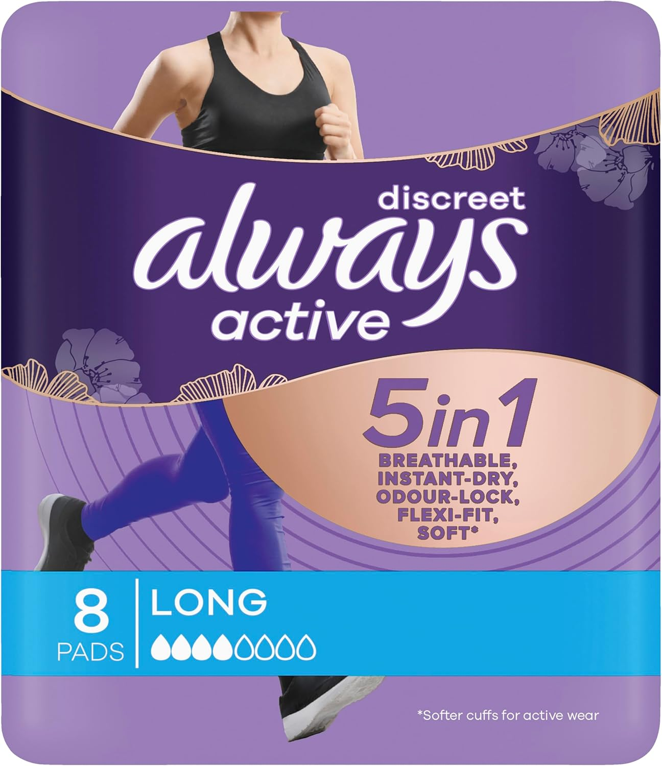 Always Discreet Incontinence Active Pads, Long 8 image number 6