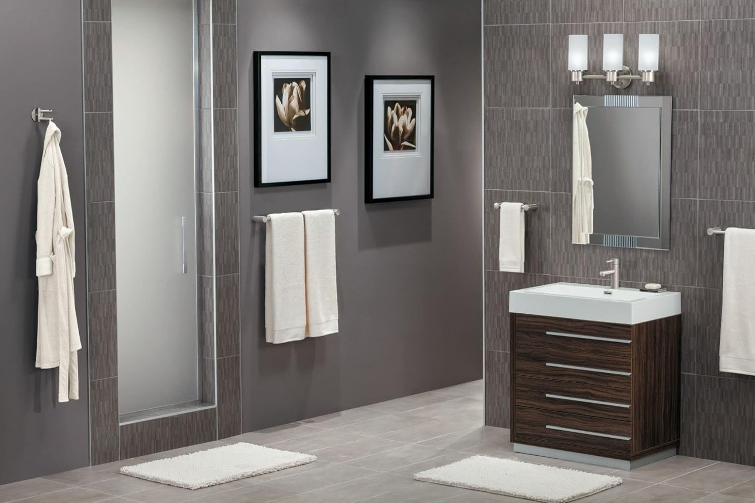 Moen YB0424BN Align 24-Inch Modern Single Towel Bar for Bathroom or Kitchen, Brushed Nickel - Chrome image number 3