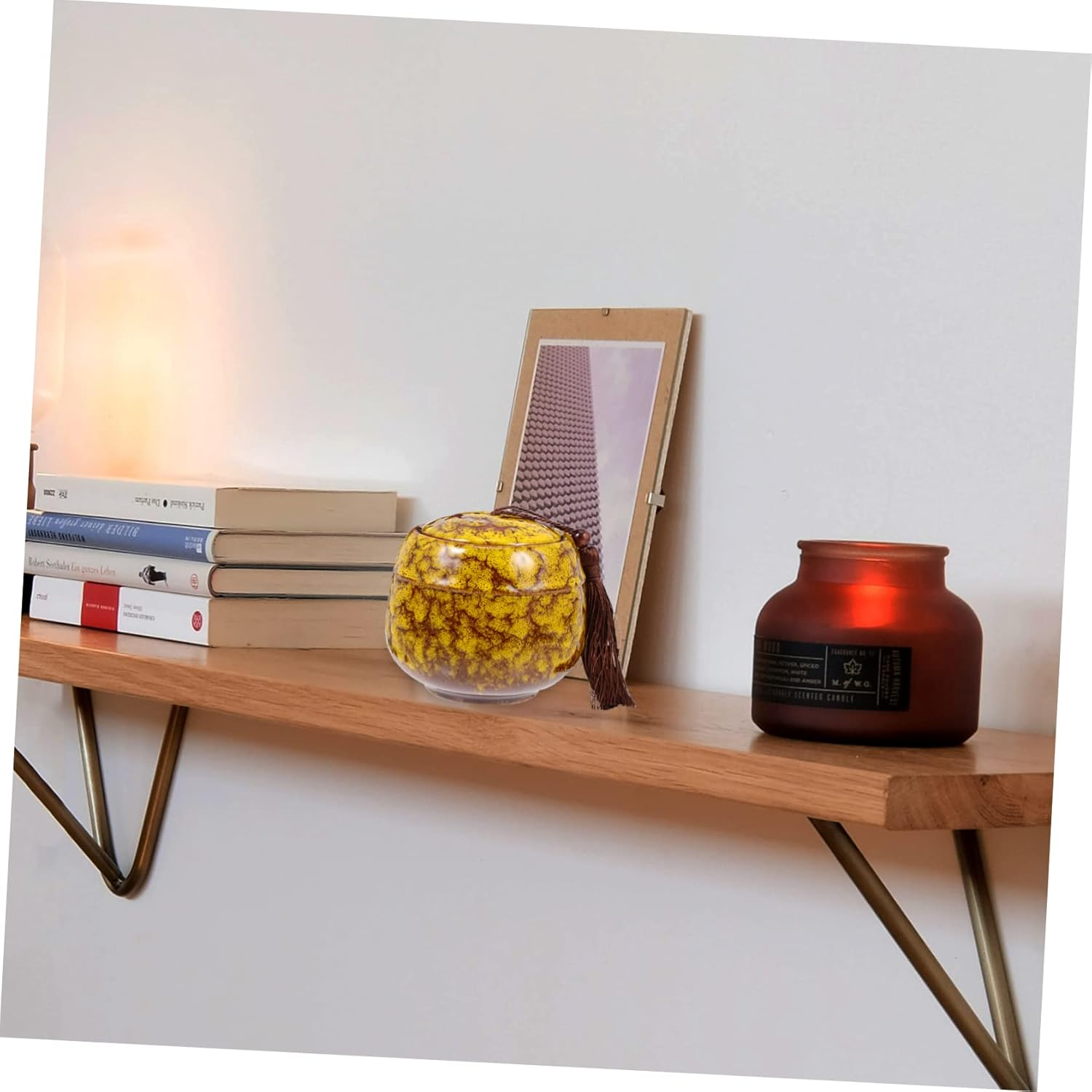 CIYODO Retro Ceramic Tea Leaf Storage Jar Large Tea Canister Dried Fruit Jar for Home Decor image number 2