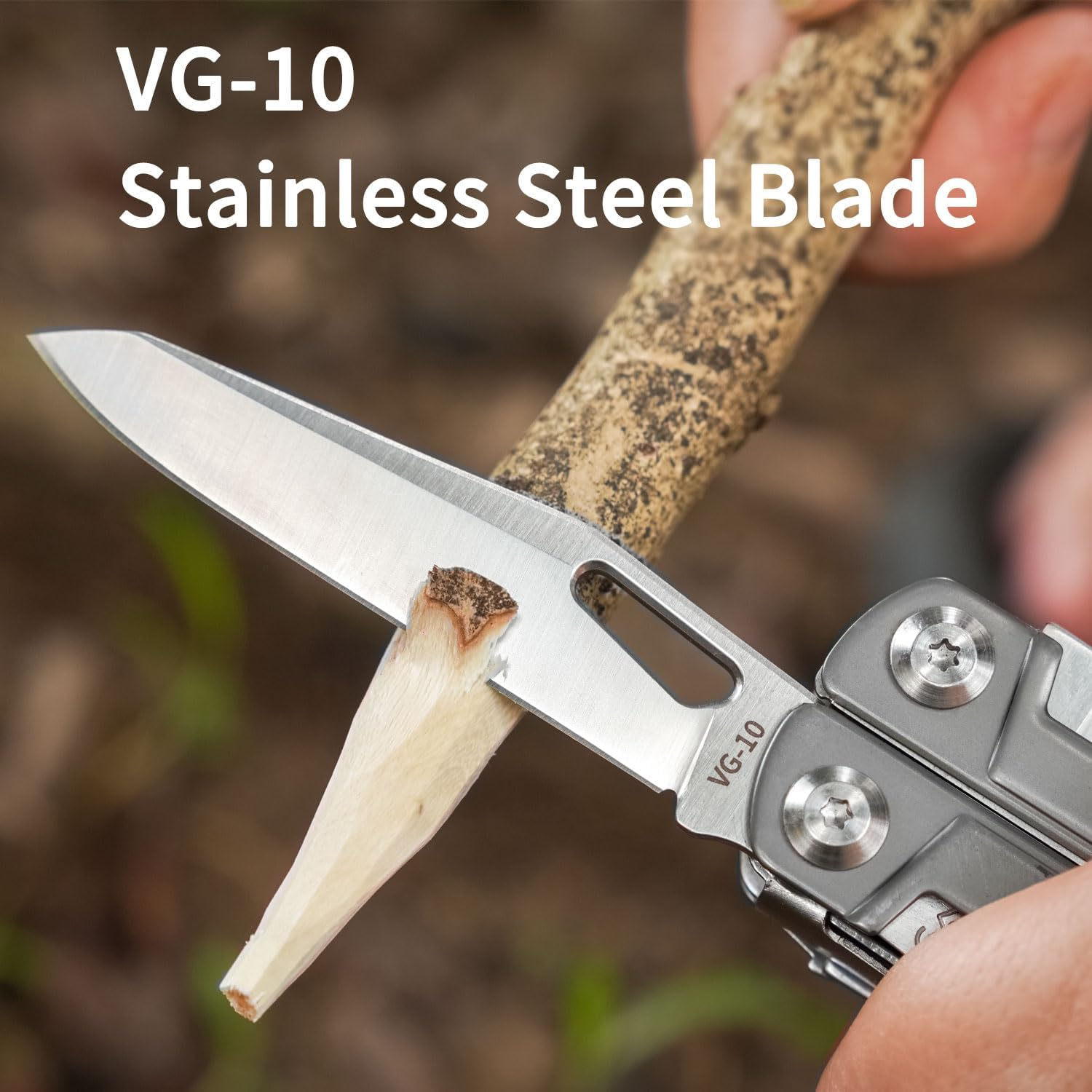 ROCKTOL Multitool Pliers, EDC Multitool Pocket Knife VG10 Blade, 27-In-1 Multi-Tool with Titanium-Plated Handle, Precision Screwdriver, Gut Hook for Hunting, Backpacking, Hiking, Camping, (Gen-R) image number 3