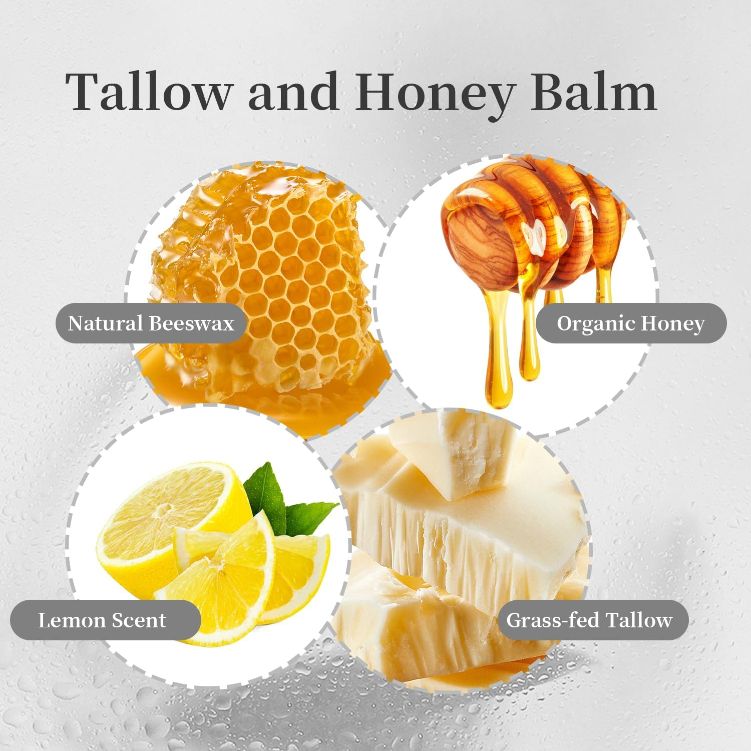 Beef Tallow, Tallow and Honey Balm, Beef Tallow for Skin, Organic Beef Tallow Balm Raw Wild Honey Moisturizer for Skin Full Body image number 4