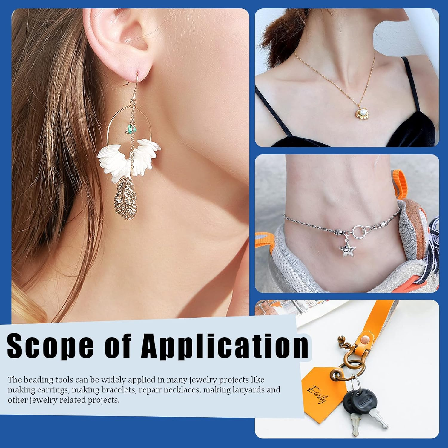 Glarks 5Pcs Jewelry Pliers Tool Set Including Split Ring Pliers Jewelry Bead Crimping Pliers Jewelry Wire Cutter and Memory Wire Cutting Pliers for Jewelry Bead Repairing Making Supplies