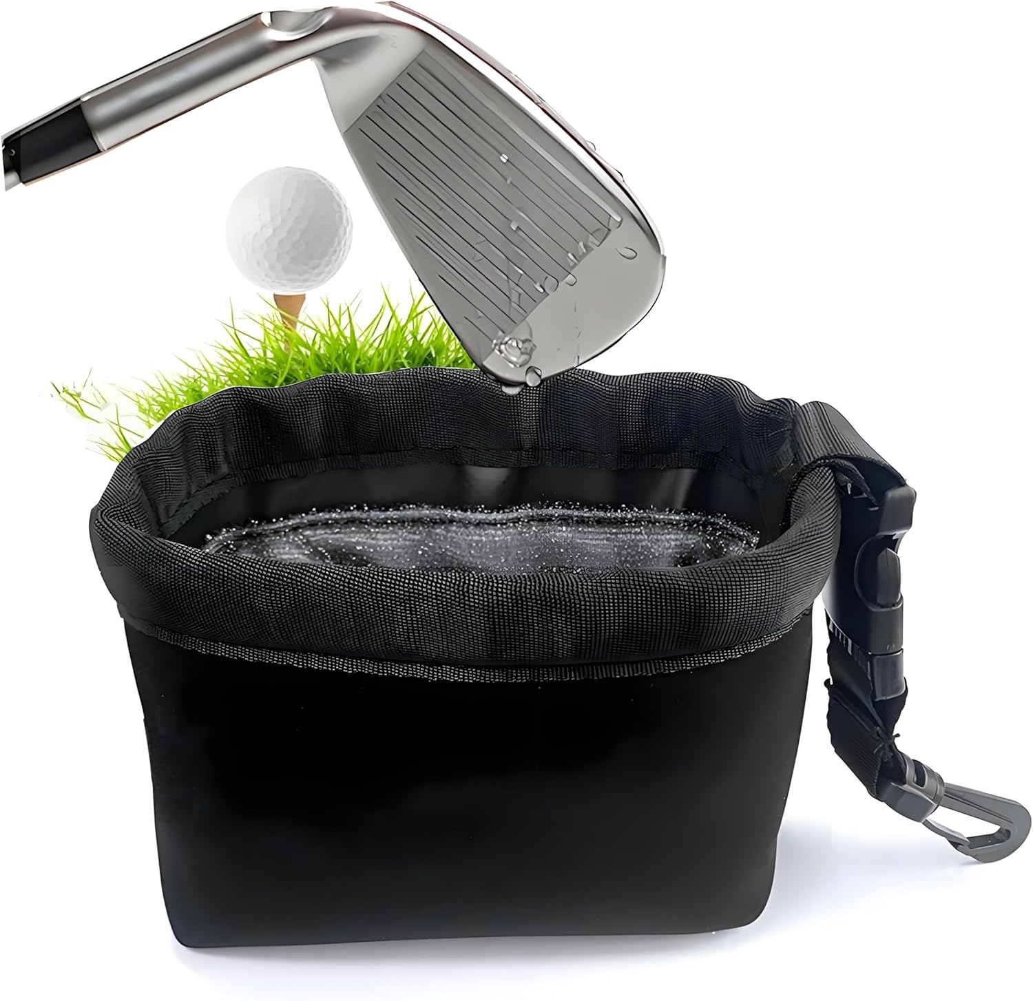 Golf Club and Golf Ball Cleaning Bag, Waterproof Microfiber Pouch with Detachable Clip, Machine Washable image number 1