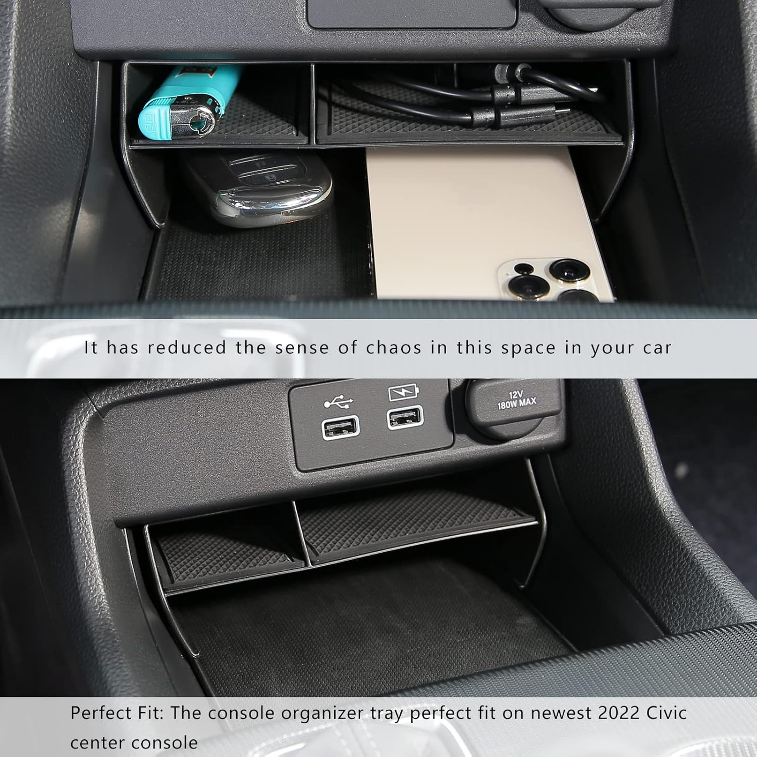 CKE for Honda Civic 2024 2023 2022 Auto Car Center Console Box Armrest Storage Box Organizer Tray Pallet Container Holder for Honda Civic Accessories image number 1