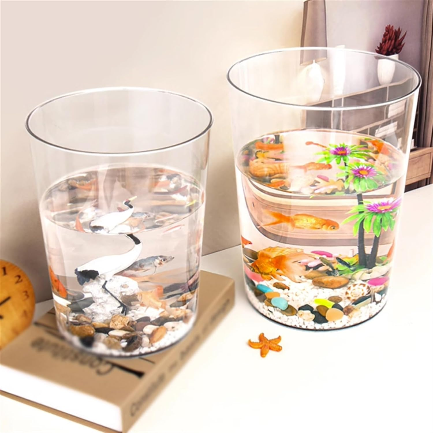 Aquariums Aquarium Tank Acrylic Clear Fish Tank Acrylic Drop-Proof Home Aquarium Set Ecological Aquatic Plants Goldfish Breeding Decorative Ornaments Fish Bowl (Size : Medium) image number 3