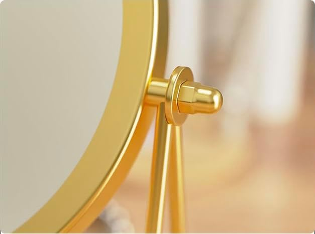 Table Desk Vanity Makeup Mirror, Portable Folding Mirror with Metal Stand Tavel Make up Mirror Hanging Bathroom for Shower Shaving Travel Adjustable Rotation image number 3