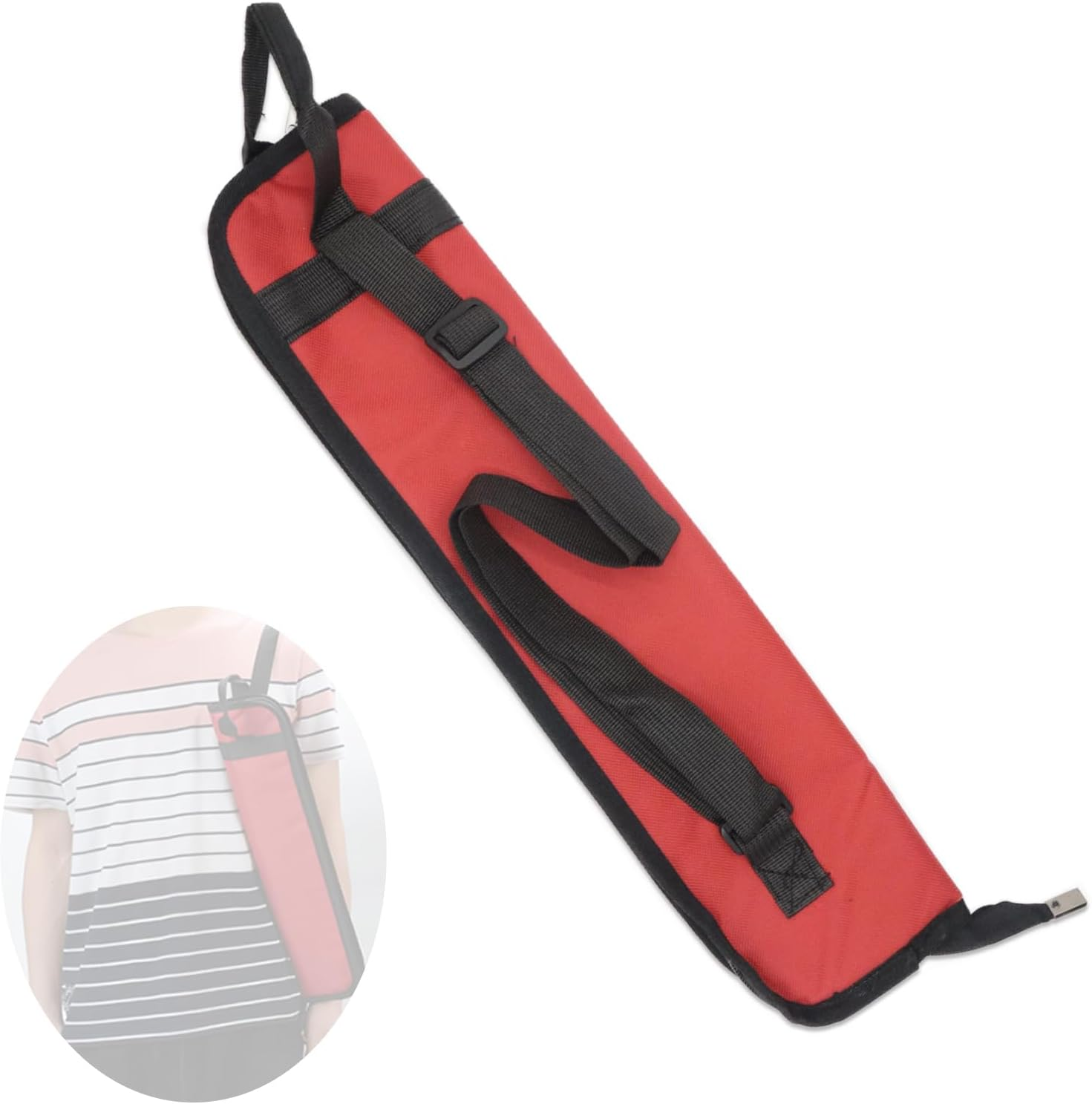 Portable Drumstick Storage Case, Small Hanging Holder with Hooks inside for Drum Set Mallet and Percussion Sticks