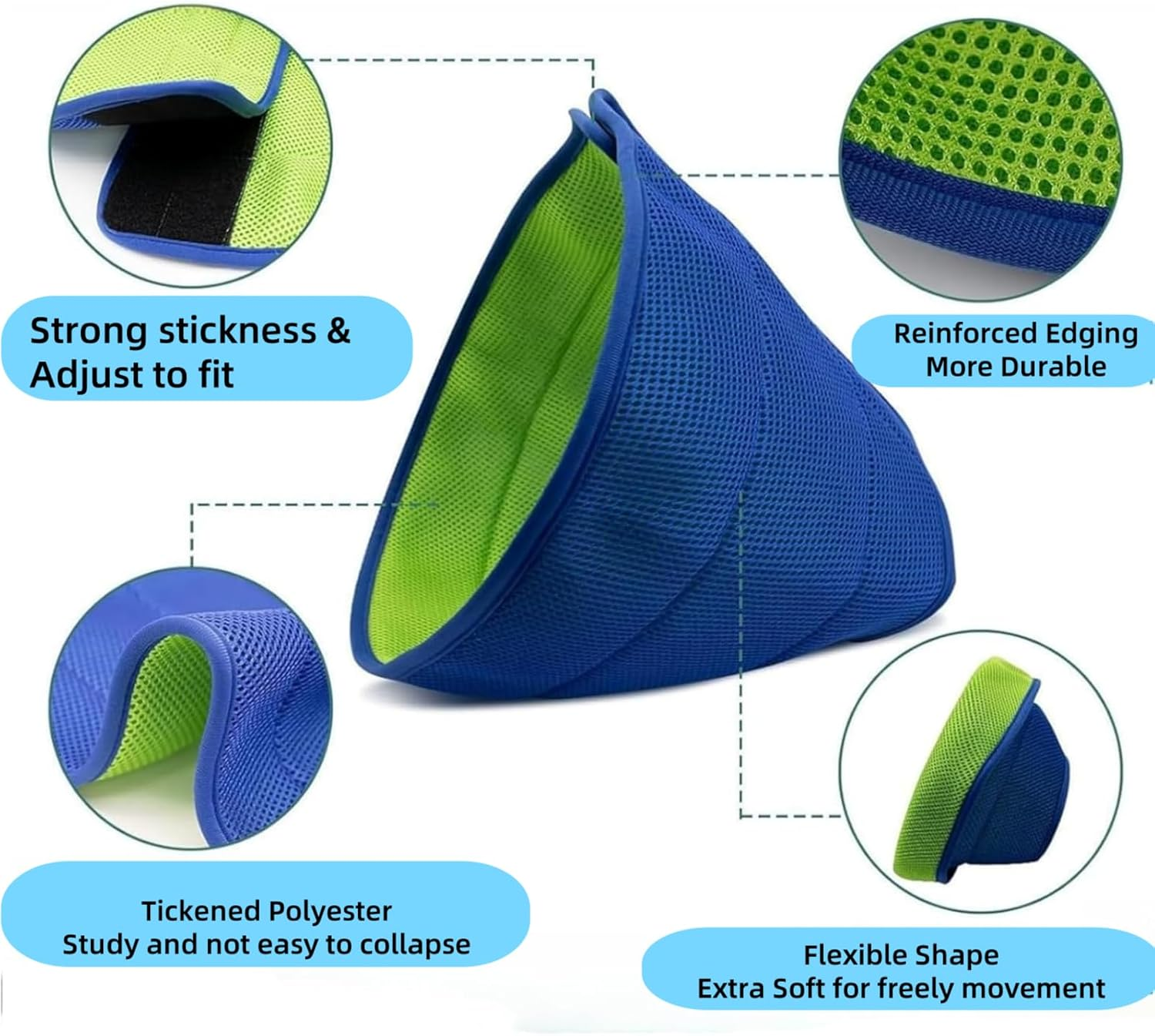 Luojinluoda Dog Cone, Agemin Recovery Collar Cone Adjustable Size, for Dog Wound Protection and Post-Surgery Care, Soft Fabric Anti-Licking Collar (Blue, M(Neck:11.8-13.8In)) image number 4