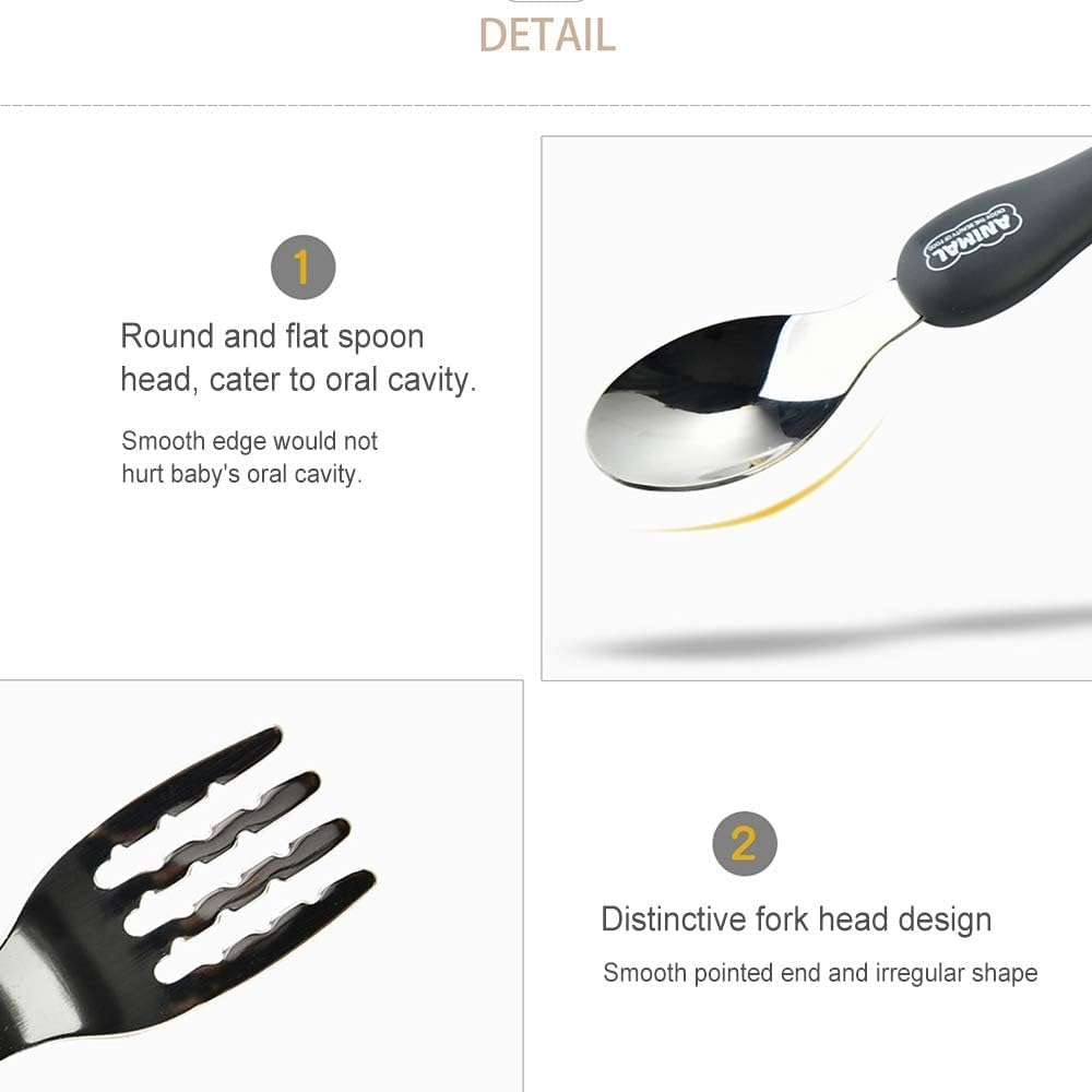 2 Piece Travel Carry Set,Portable Tableware for Children,Toddler Spoon & Fork Set with Travel Case image number 2
