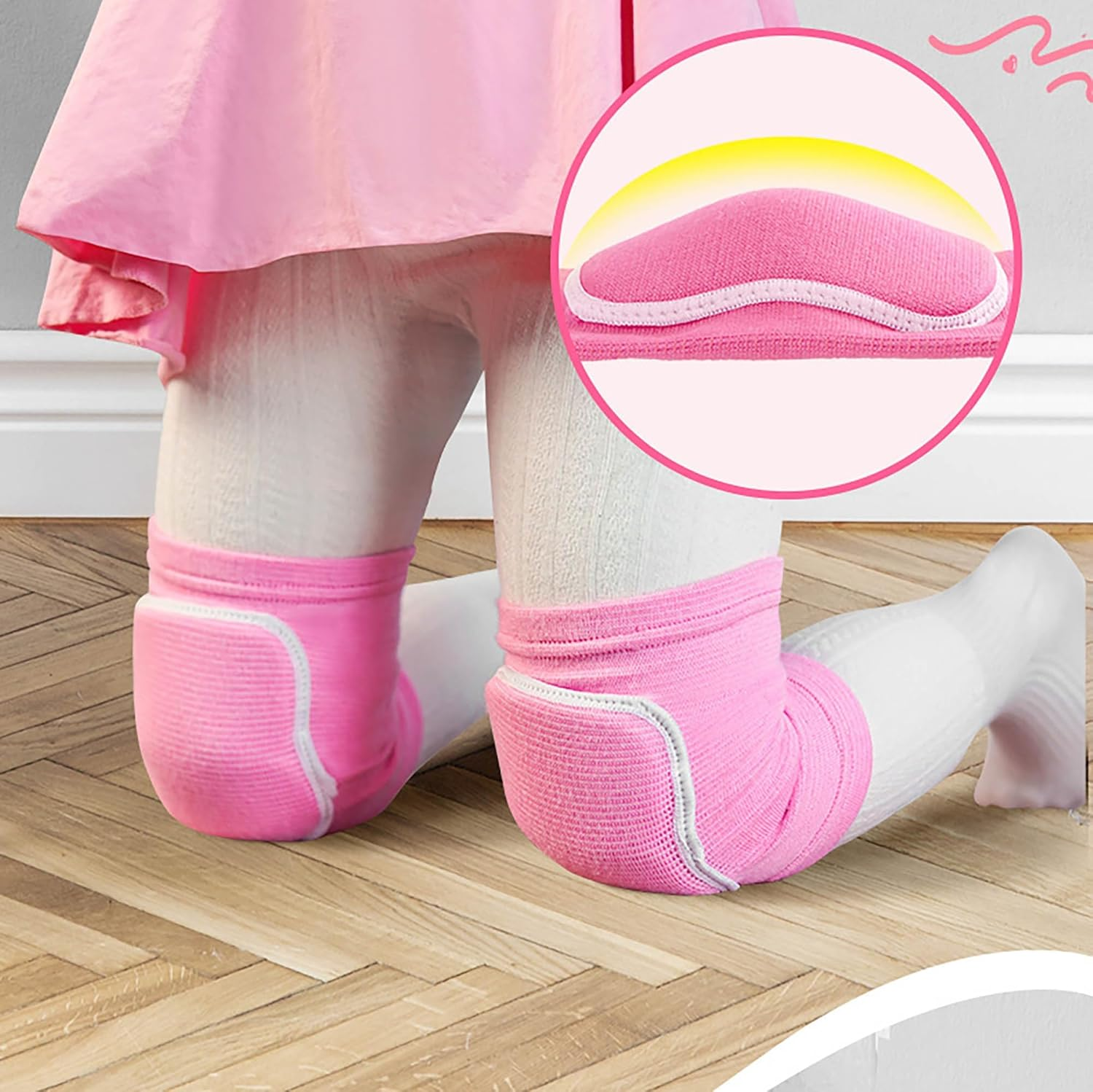 MJIYSGS Knee Pads for Women, Soft Dance Knee Pads Wrestling Knee Pads Volleyball, Dancing, Football, Yoga, Basketball, and Skating Work Flexible Elastic Knee Support (Pink, X-Small) image number 6