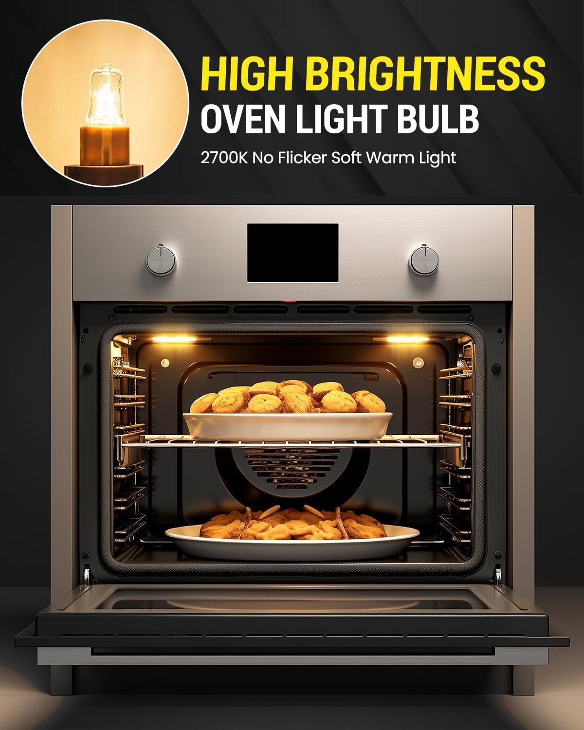 Doright 2 X G9 Halogen Oven Bulbs 25W 300℃ Heat Tolerant 230V Warm White 2700K Dimmable for Neff/Aeg/Smeg/Zanussi/Bosch Ovens, Microwaves and Cooker Light Bulbs, Wax Melt Burners, Salt Lamp image number 5