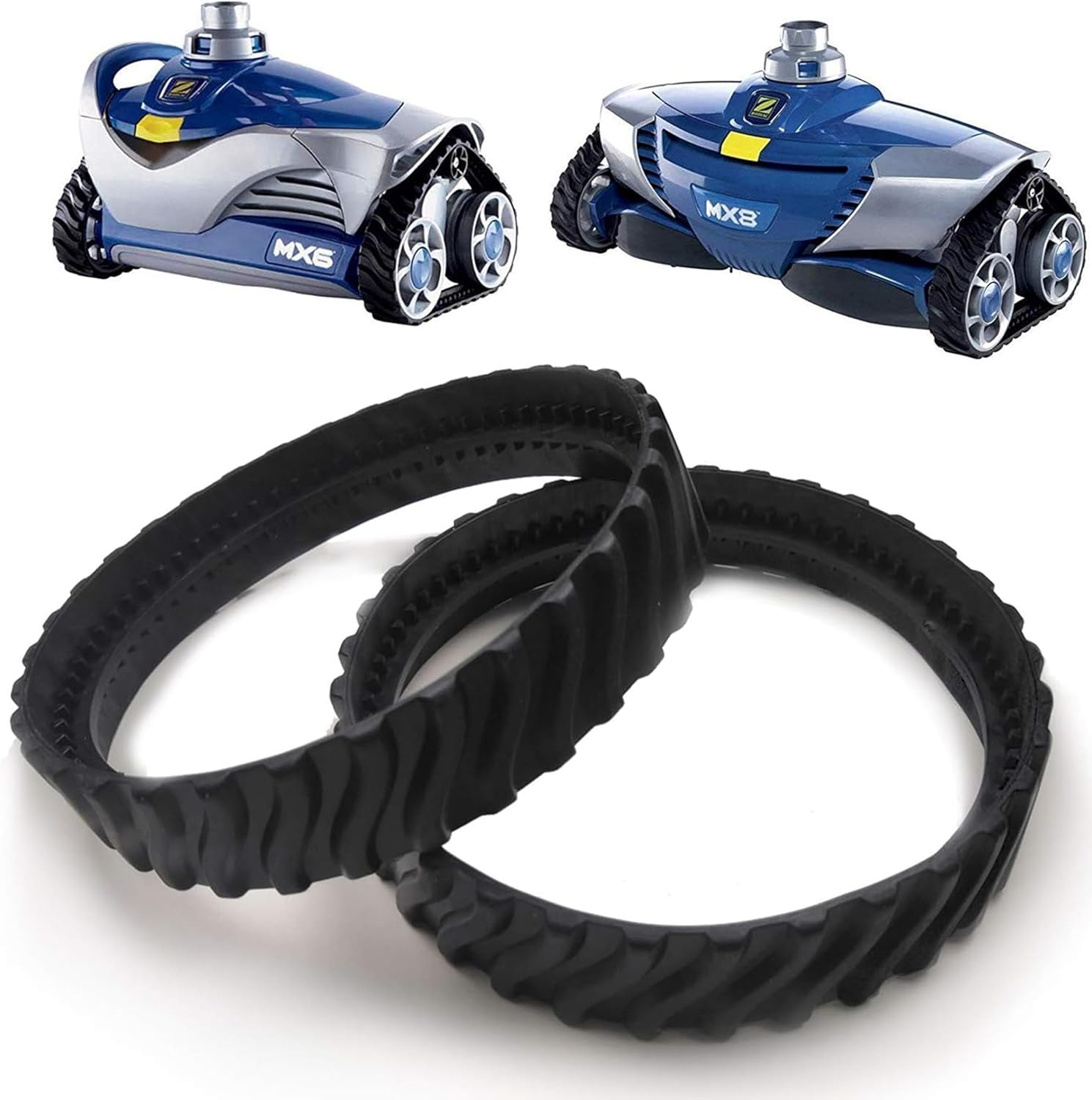 MDHWL 2-Pack Rubber Track Replacement for Zodiac MX8 Elite & MX6 Elite Pool Cleaners - R0526100 Wheel Belts for MX8 and MX6 Models image number 1