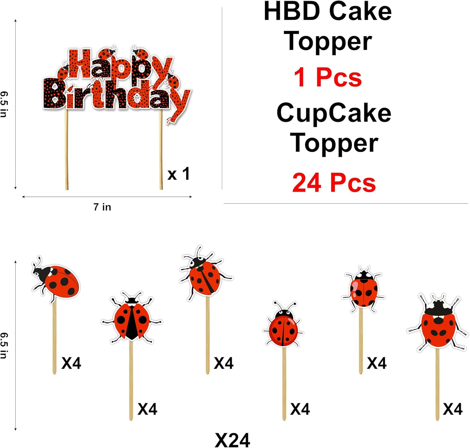 Ladybugs Theme Birthday Party Supplies - Fun & Colorful Decorations Set for Kids & Adults, Perfect for Birthday Celebrations, Easy to Set up & Durable