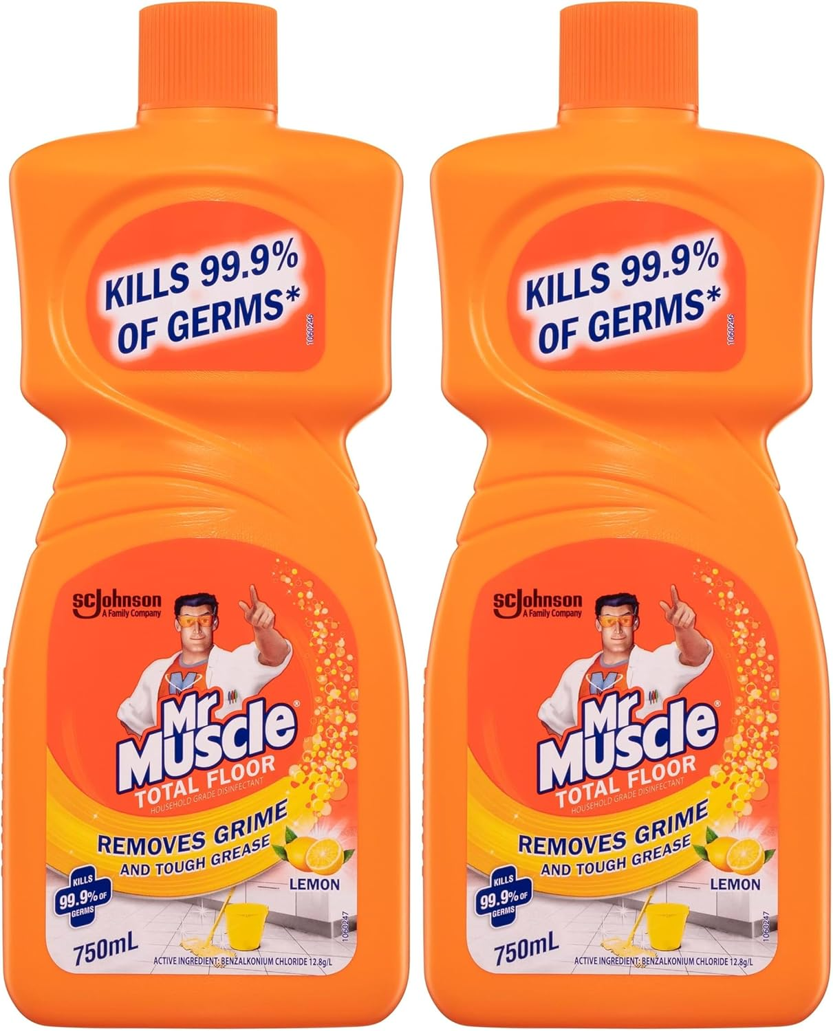 Mr Muscle Floor Cleaner Lemon 750Ml &ndash; Deep Clean & Shine, Kills Germs, Fresh Citrus Scent (Pack of 2)