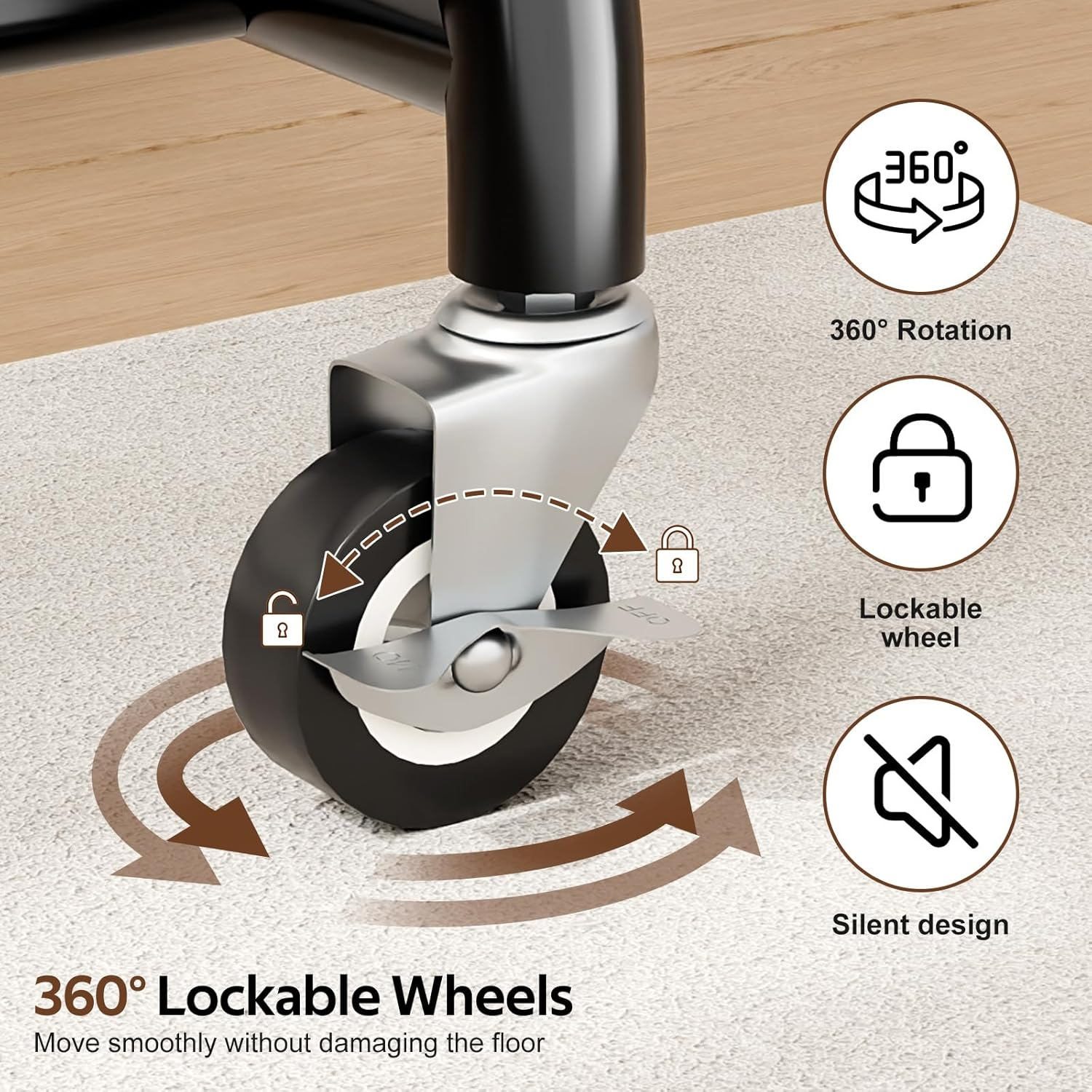 MISSLO Heavy Duty Clothing Rack with Wheels Rolling Clothes Racks for Hanging Clothes, Coats, Garment, Dress, Black image number 4