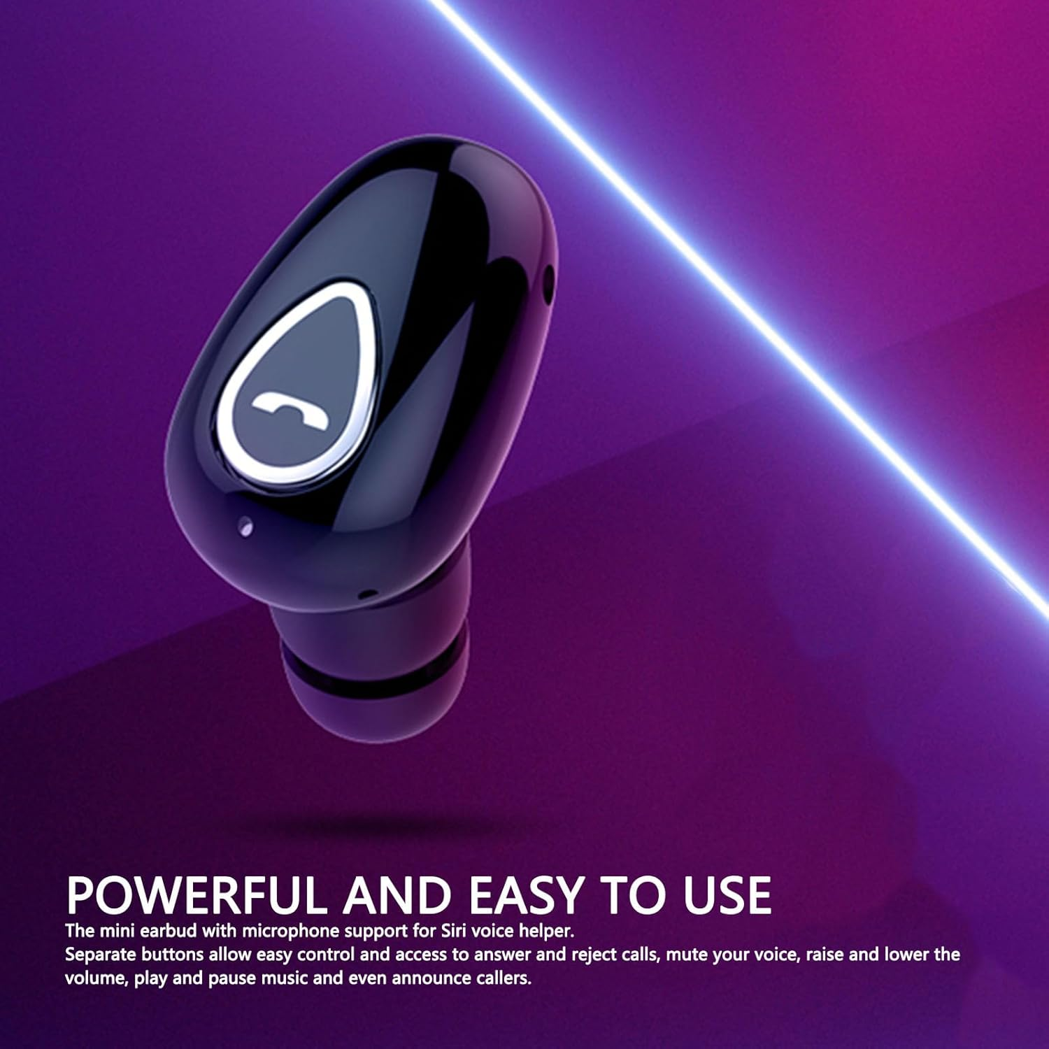 Sxhlseller Bluetooth Minis Single Earphones, Wireless, Invisible Small Single Ear Headset with Microphone, Noise Reduction Earplugs for Sports Driving Work image number 3