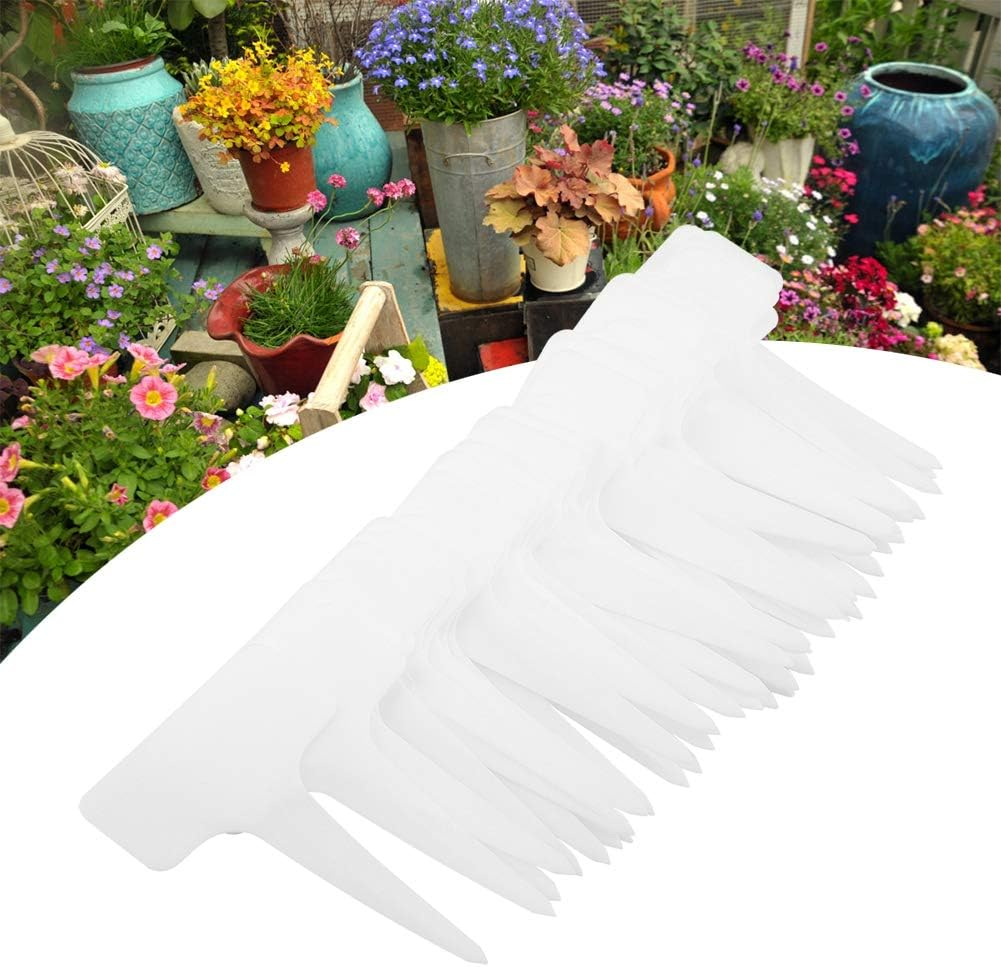 Alvinlite 50 PCS Plastic Plant Signs, Plant Labels T Type Tag Markers, Nursery Garden Labels, PVC Durable Waterproof Plant Tag Signs image number 2