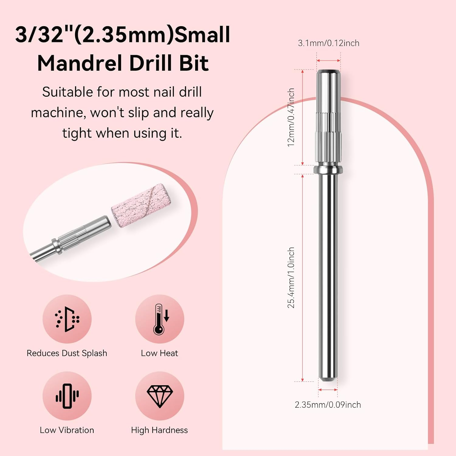 Makartt Nail Drill Bits Sanding Bands for Nail Drill, 100Pcs 4 Color Coarse Fine 80/120/180/240 Grit File Sand with 3.1Mm Mini Mandrel Nail Bit Set for Acrylic Nails Gel Manicures and Pedicure image number 5