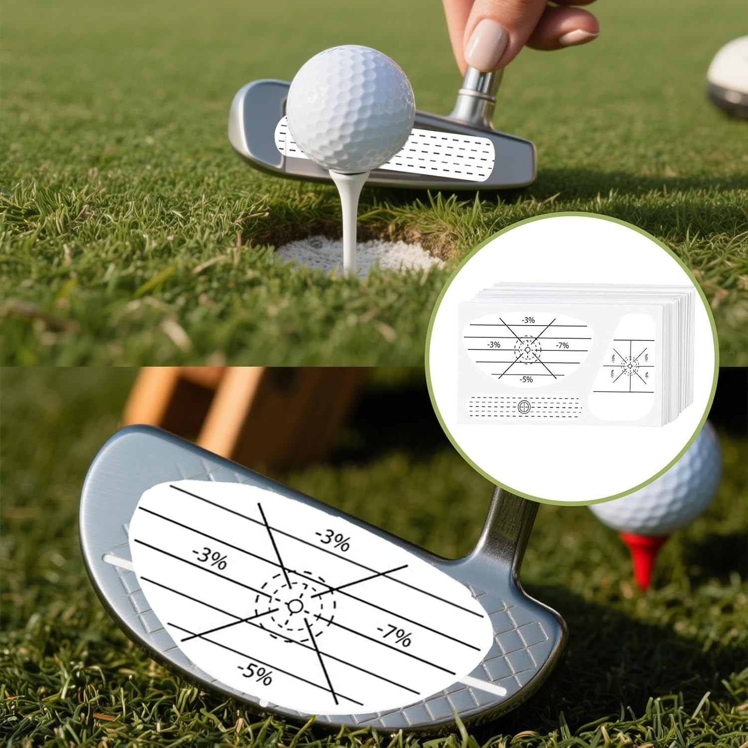 180Pcs Golf Impact Tape Stickers, Golf Alignment Sticks Labels for Swing Training to Improve Hitting Accuracy, Golf Accessories, Suitable for All Golf Clubs image number 2