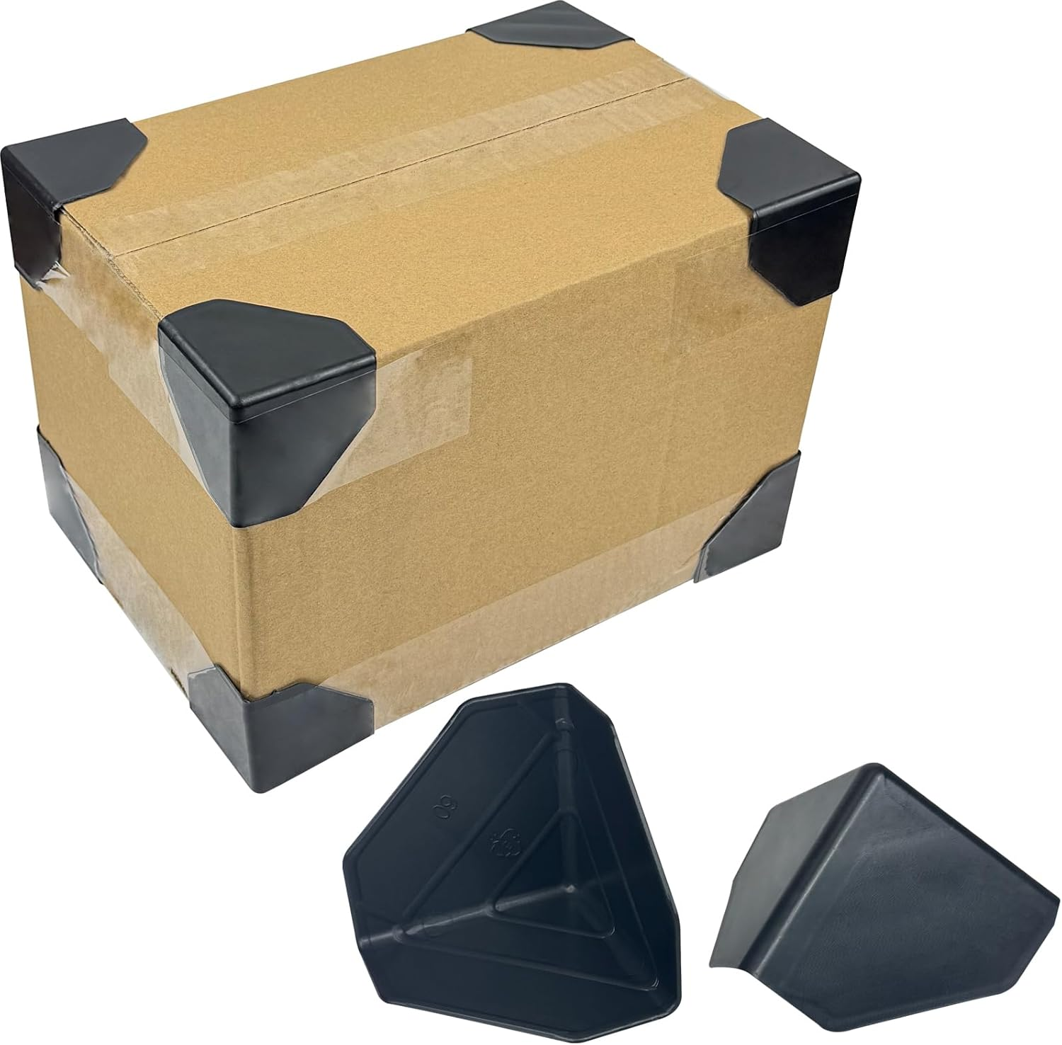 Neehows 250-Pack Shipping Corner Protectors for Boxes, Cardboard & Packaging Edges - Secure Plastic Edge Guards for Express Delivery, Moving & Storage, 6 X 6 X 6 Cm - Black image number 5