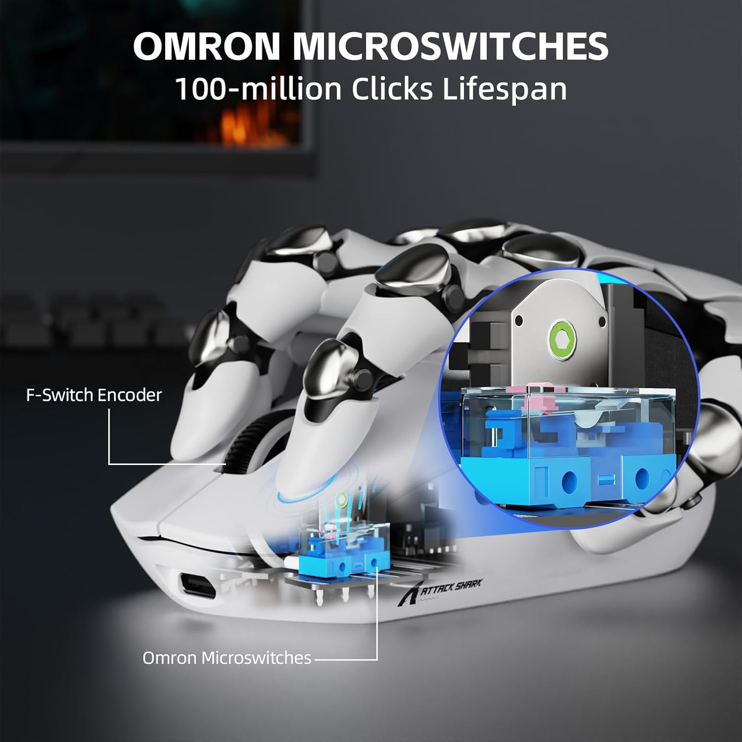 ATTACK SHARK G3PRO Wireless Gaming Mouse with RGB Charging Dock,2.4G/Usb-C Wired/Bt PAW3311 Optical Sensor 1K Polling Rate Adjustable 25K Dpi,500Mah Battery Ultra Lightweight 59G Mice (White) - Berry Red image number 2