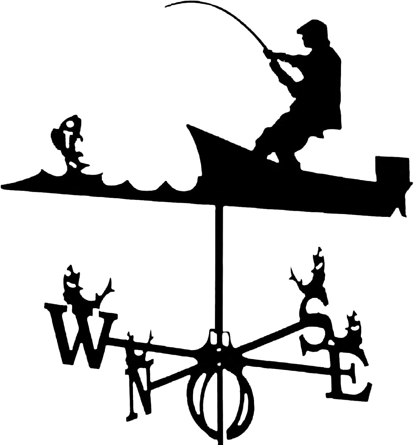 Weathervane for Roof, Retro Iron Weathervanes Ornament, Bee Fighter Decorative Wind Vane, Cool Weathercock Ornament for Outdoor Farm Yard image number 3