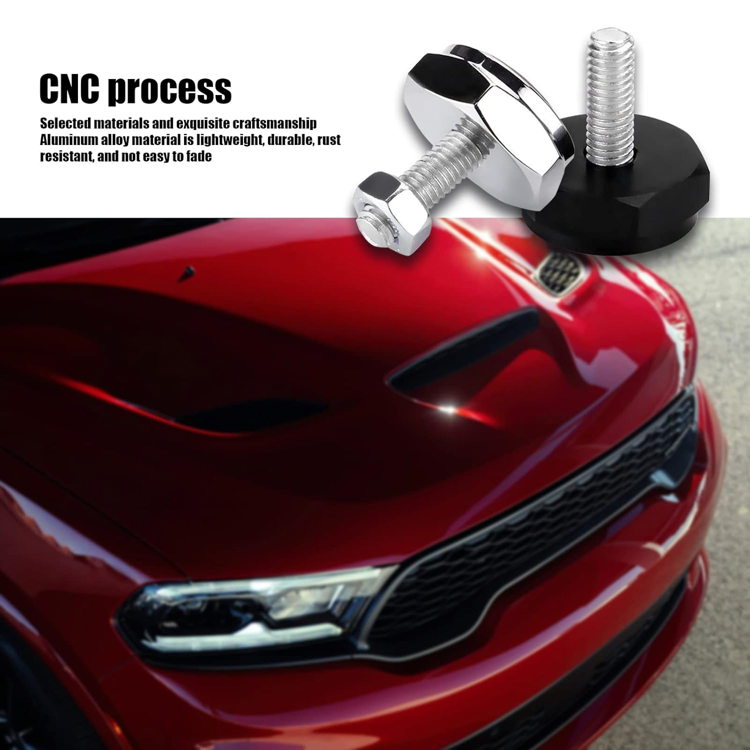 Pack-4 License Plate Screws Fastener Kit, White Skull Aluminum Alloy Car anti Theft Screw Caps, License Plate Frame Decorative Bolts for Car Truck Motorcycle SUV (Silver) - Silver image number 5