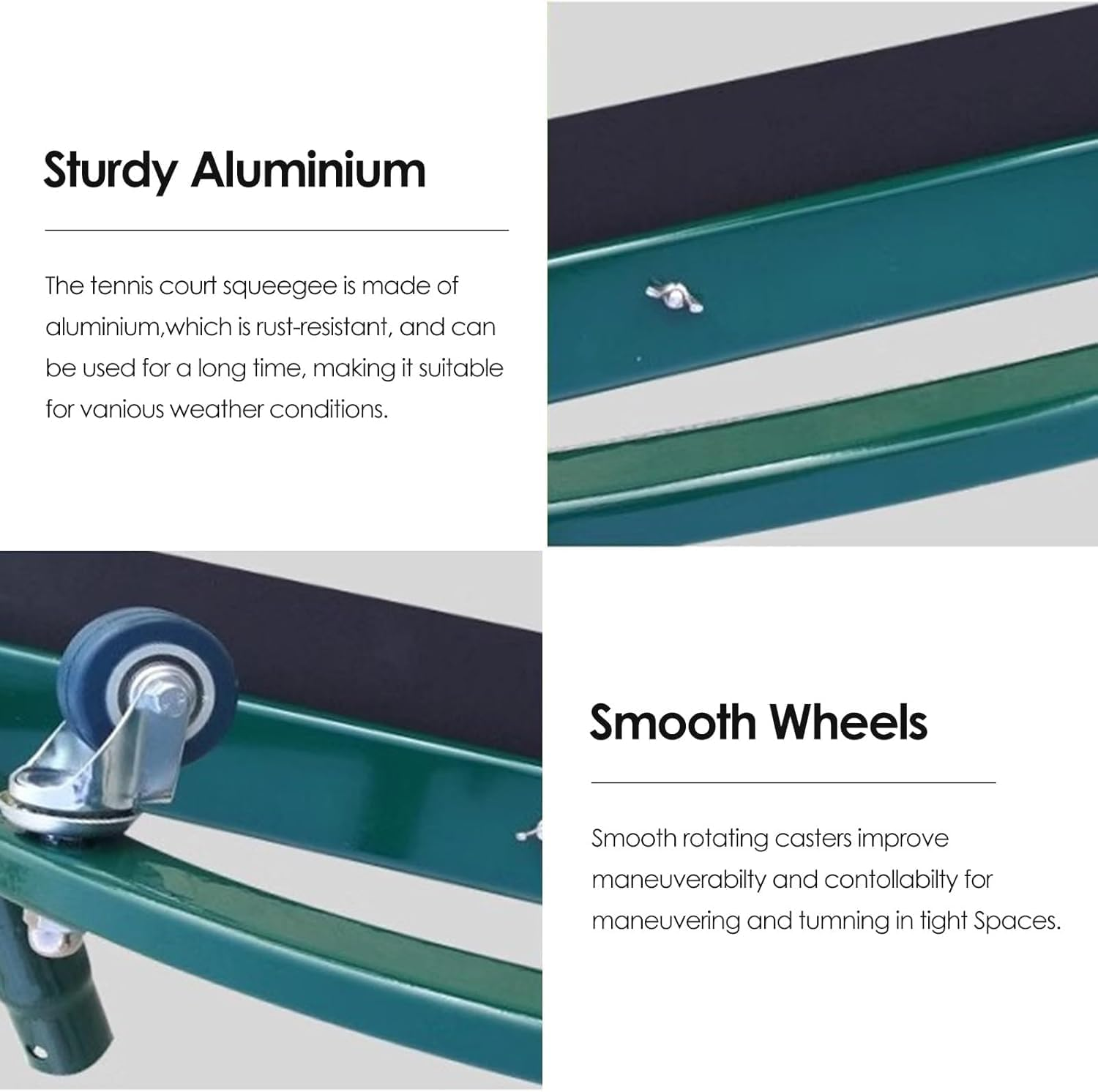 SPP Court Floor Wiper with Wheels &ndash; Heavy-Duty Water Removal Squeegee for All Floor Types &ndash; Wide Push Broom Squeegee for Indoor & Outdoor Sports Courts, Tile, Wood, Concrete & Gym Floors image number 1