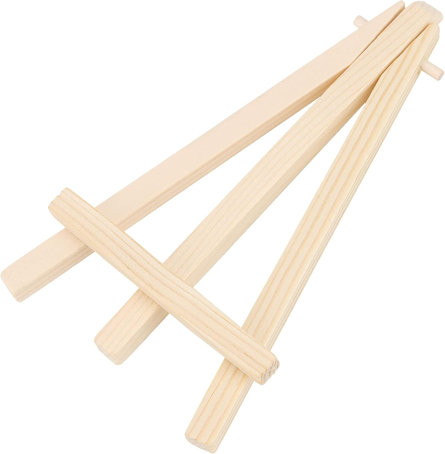 HAKZEON 36Pcs Mini Easel, 8X15Cm Adjustable Mini Wooden Easel, Triangle Easel Stand Table Top, Small Easels for Display Wedding Photos, Mini Drawing, Mobiles, Crafts image number 6