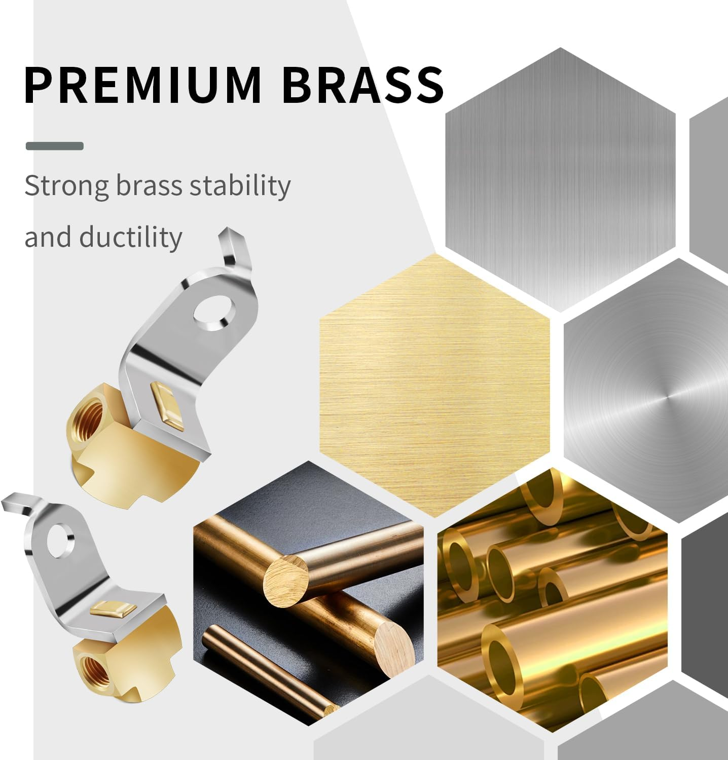 3-Way Brake Line Tee with Mounting Bracket,Brass Brake Line Fittings 3/16" for 3/8"-24 Threads Maintaining Brake System,Universial Brake Line Fittings for Fuel Line,Liquid Line image number 6