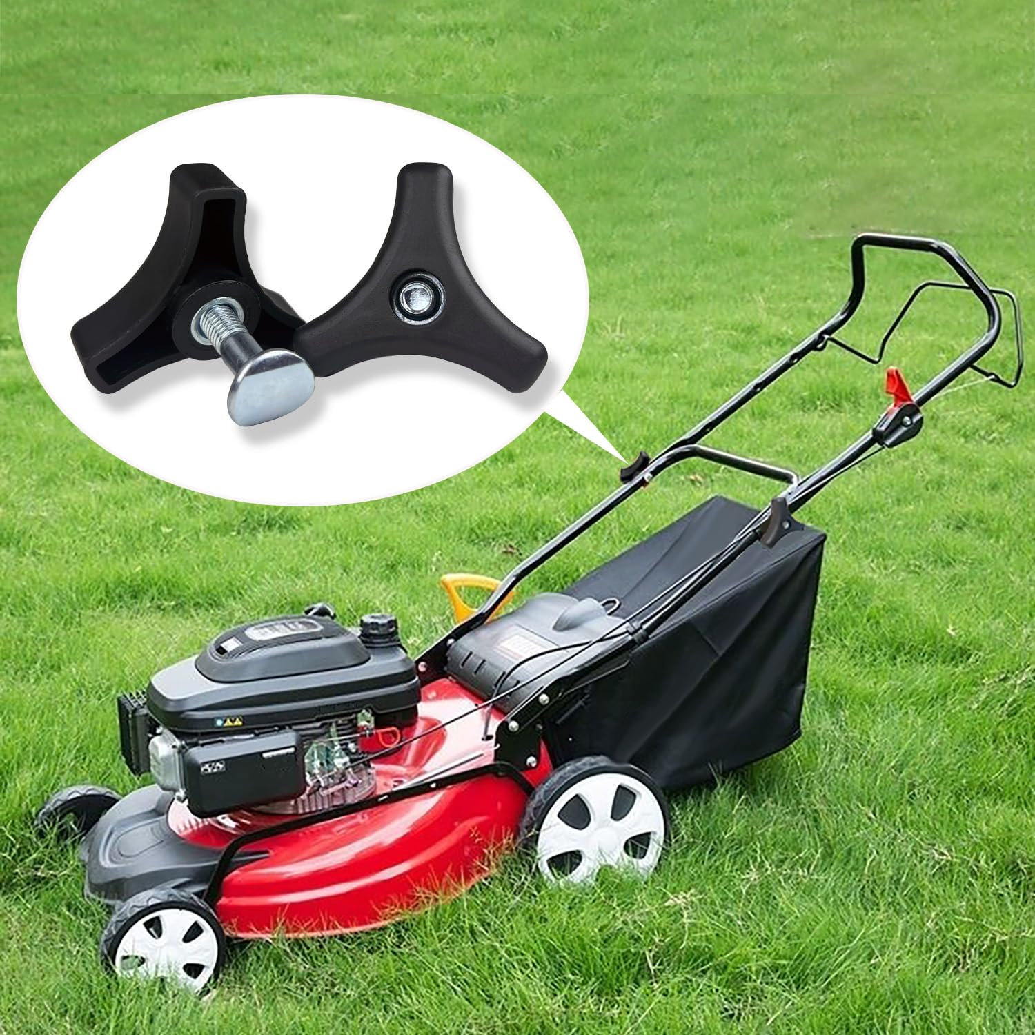 2 Sets Lawn Mower Handle Bolts, Triangle Handle Screw Replacement for Honda, Craftsman, Murray & Most Mowers, Universal Lawn Mower Parts & Accessories Kit image number 5