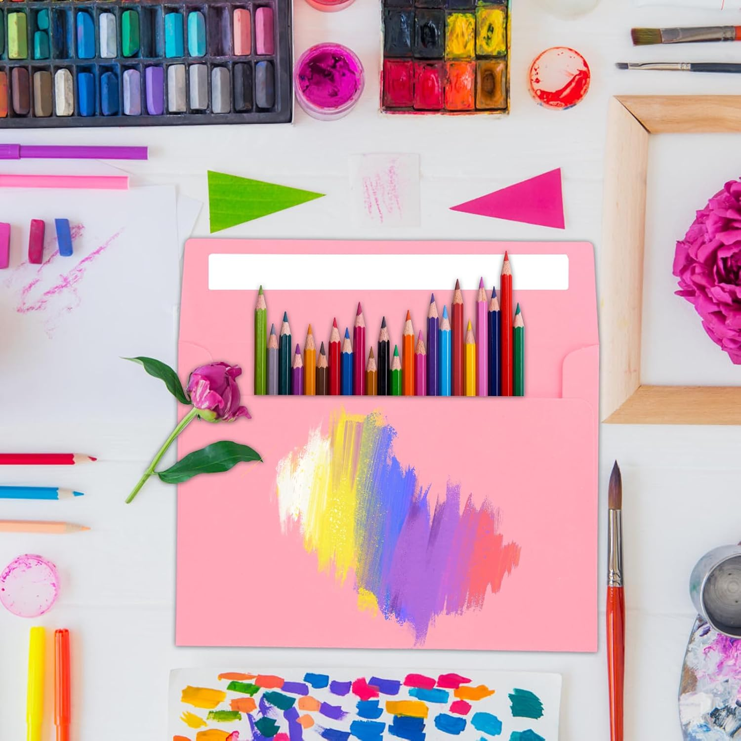 50Packs A7 Pink Envelopes 5X 7 Inch Card Envelopes,Self Seal for Weddings, Greeting Cards，Mailing， Invitations, Photos, Postcards image number 6