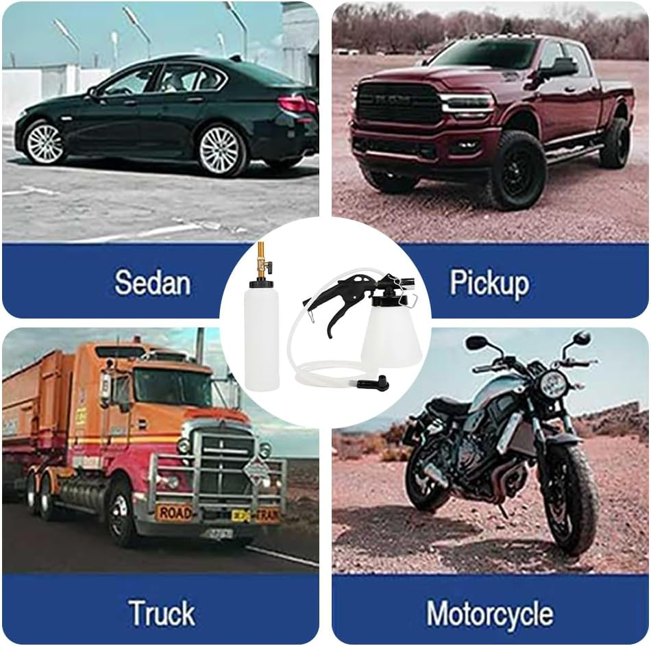 Brake Oil Replacement Tool, Air Brake Bleeder Kit, Vacuum Brake Fluid Bleeder, Pneumatic Brake Fluid Bleeder Tool (Refueling Pot+Pumping Pot) ﻿ image number 1