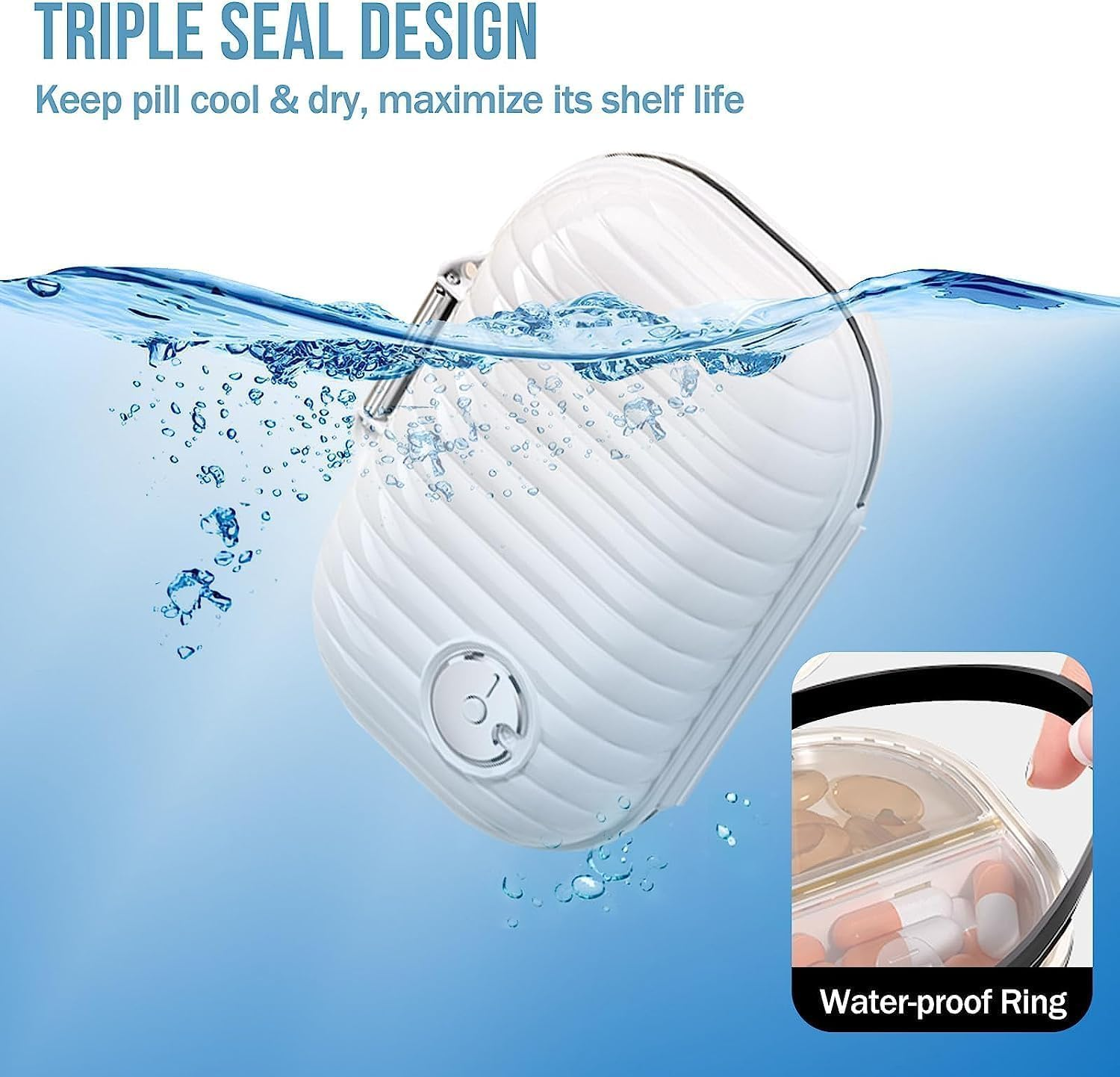 2 Pcs Weekly Pill Organizer, Portable Pill Box, 7 Day Pill Box, Mini Pill Box, Medication Container, Medication Planner, Pill Dispenser for Vitamins/Pills/Supplements image number 5