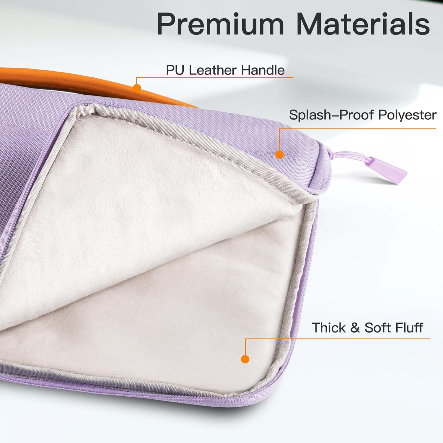 Jetech Laptop Sleeve for 14-Inch Macbook Pro (M5/M4/M3/M2/M1, 2021-2025), Waterproof Bag Case with Portable Handle and Pocket, Compatible with 14 Inch Notebook (Light Purple) image number 3