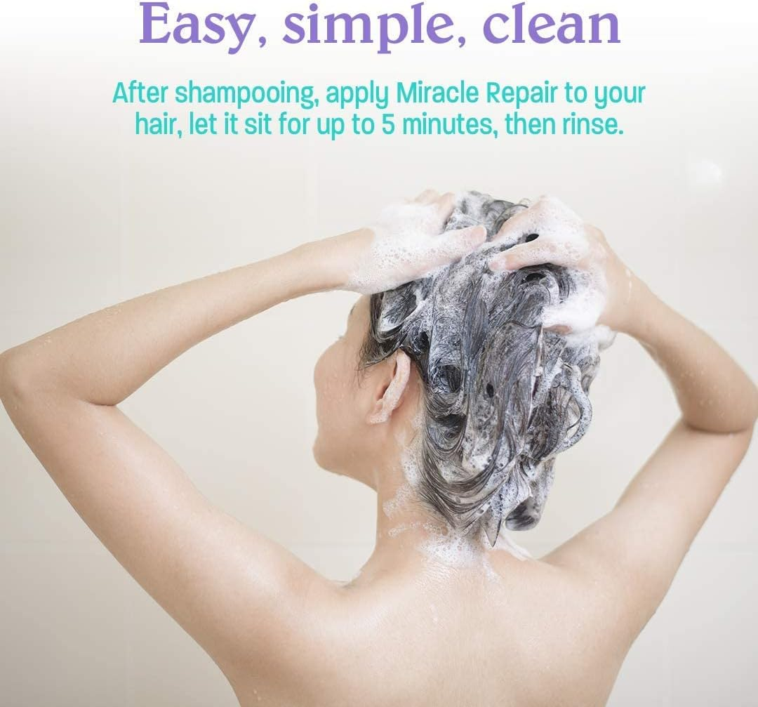 Malibu C Miracle Repair Hair Reconstructor with Cooling Menthol - Nourishing Hair Repair Treatment for Weak, Damaged Strands - Scalp Invigorating Hair Care image number 6