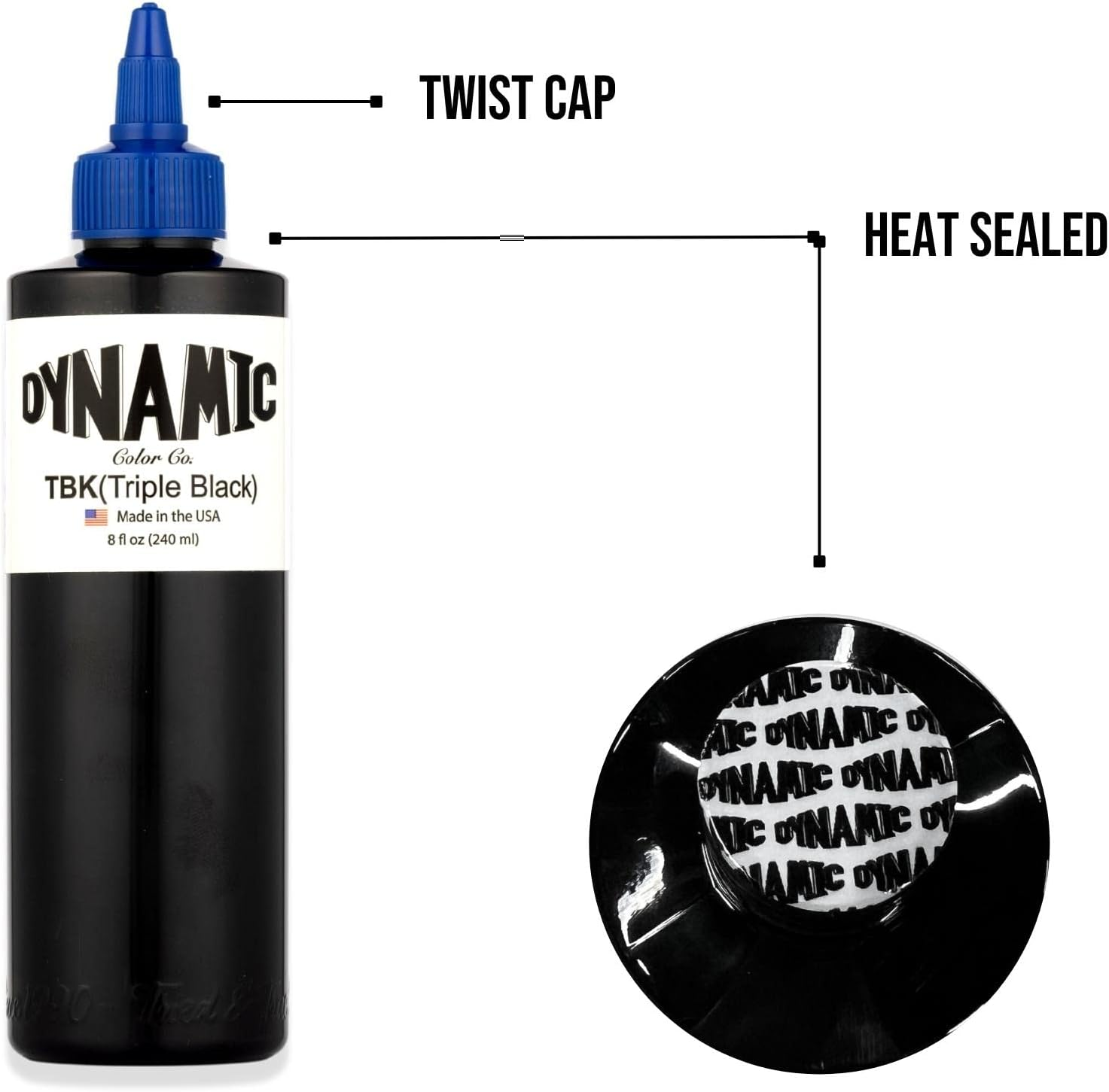 Dynamic Triple Black Tattoo Ink Bottle 8Oz image number 2