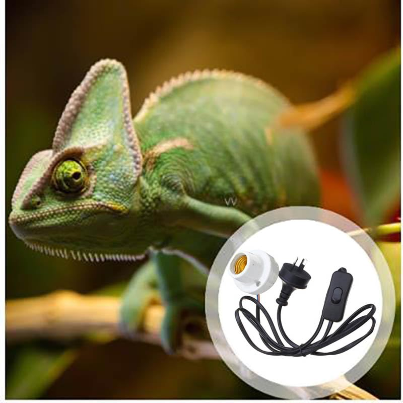 AIMALL E27 300W Ceramic Heat Lamp Light Holder Socket with 1.5M Switch Cord, UV UVB Infrared Reptile Basking Lamp Clip for Tortoises, Lizards, Frogs, and Reptile Pets image number 6