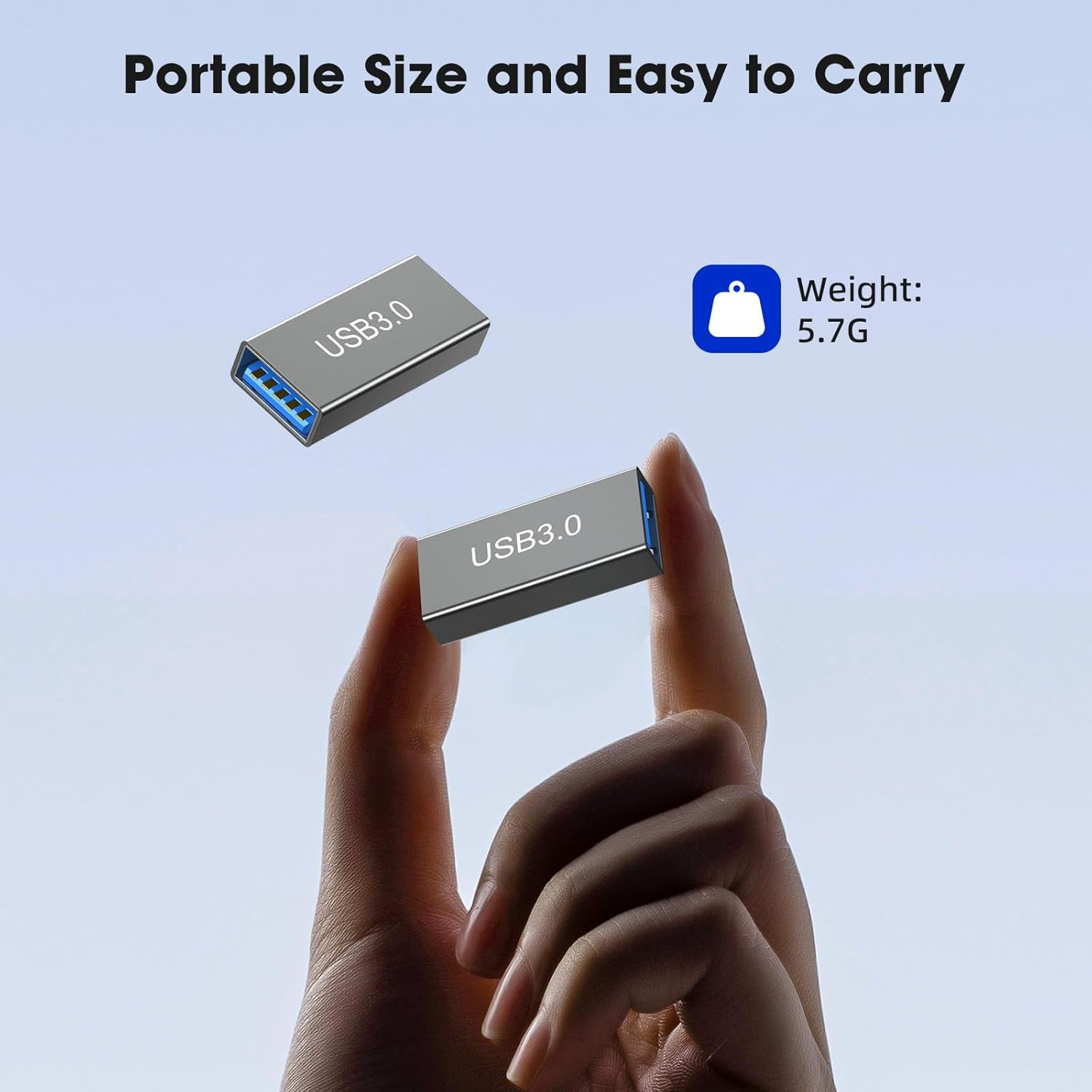 2-Pack Aluminum USB 3.0 Female to Female -Connector Converter,Type a 3.0 Coupler Adapter image number 6