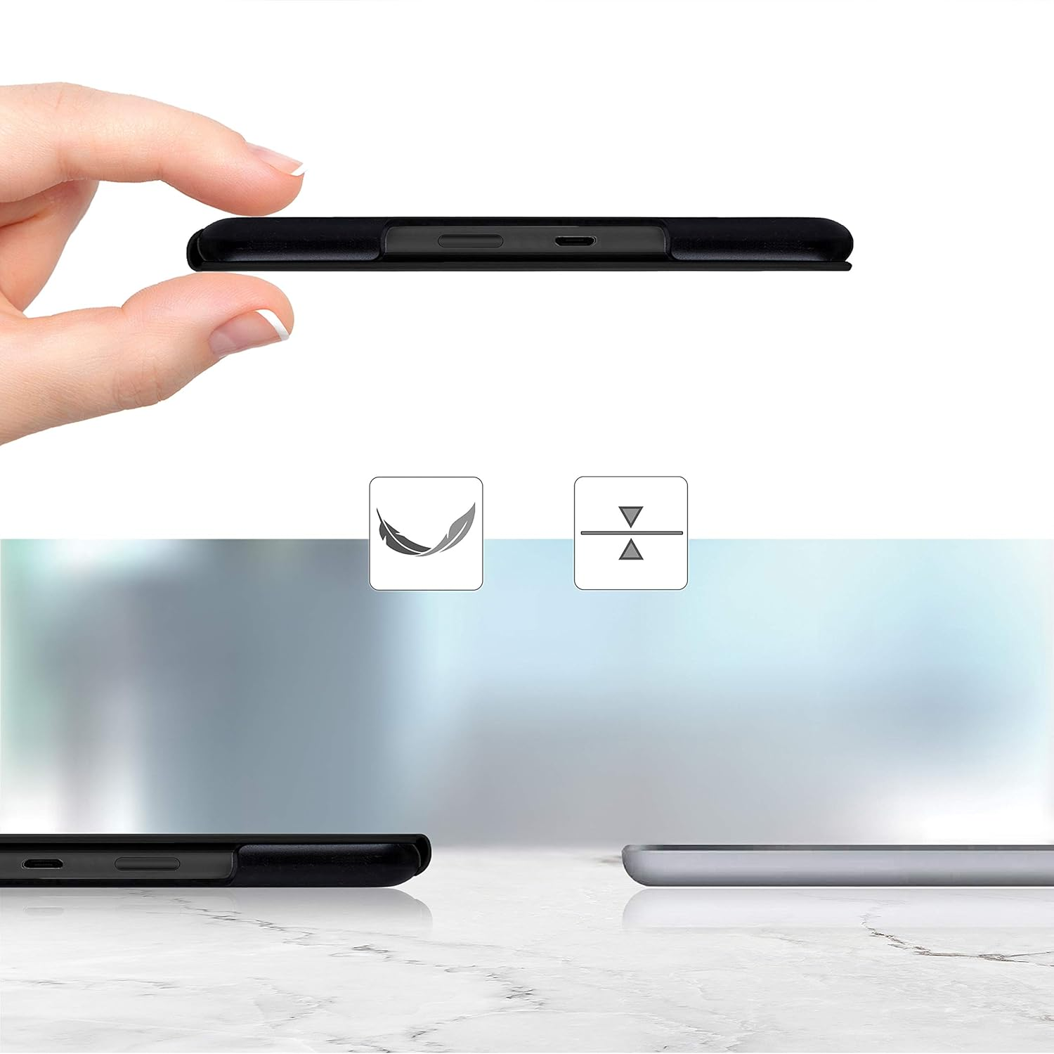 Forefront Cases Case for Kobo Nia - Lightweight Kobo Nia Case - Lightweight & Thin Protective Case for Kobo Nia with Auto Sleep Wake Function, Shell Design Bag - Rose Gold image number 5