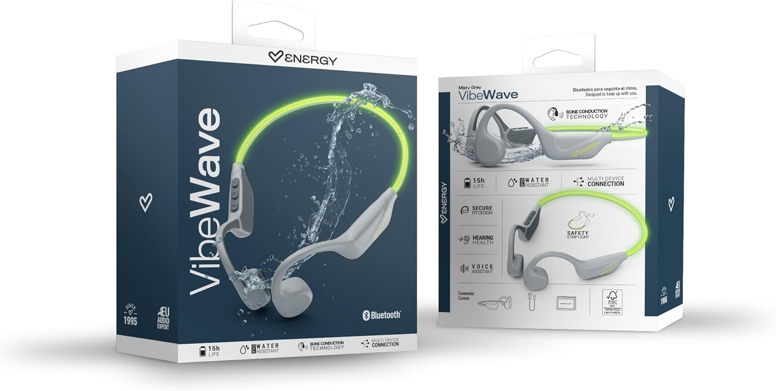 Energy Sistem Enersy Sistem Vibewave Bluetooth Headphones (Bluetooth 5.4, 15 Hours Battery Life, Microphone, LED Lights, IPX5 Water Resistant, Multi Device Connection) image number 3