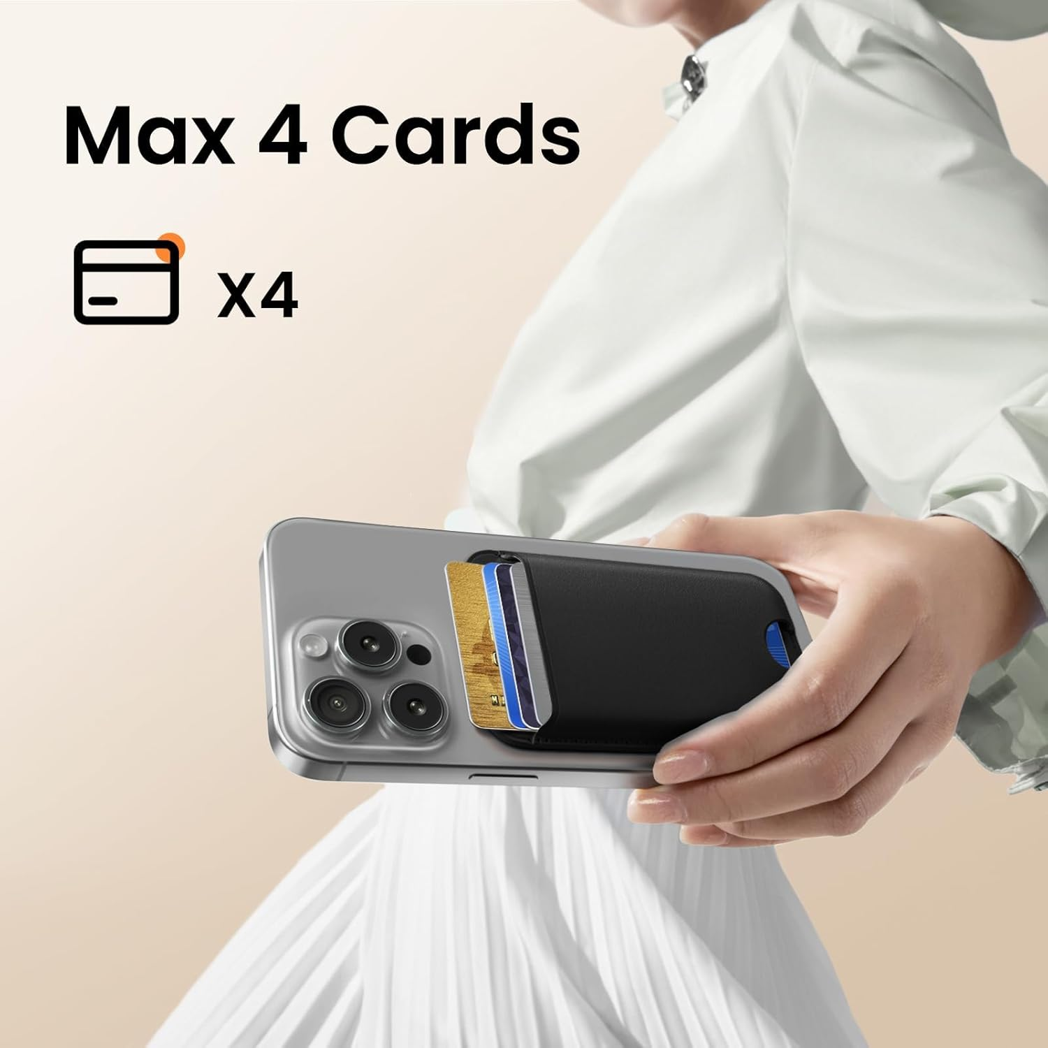 Nltyou Phone Card Holder Pocket for Phone Back Stick to Wallet Credit Card ID Card Holder Self Adhesive Sticker for Iphone image number 2